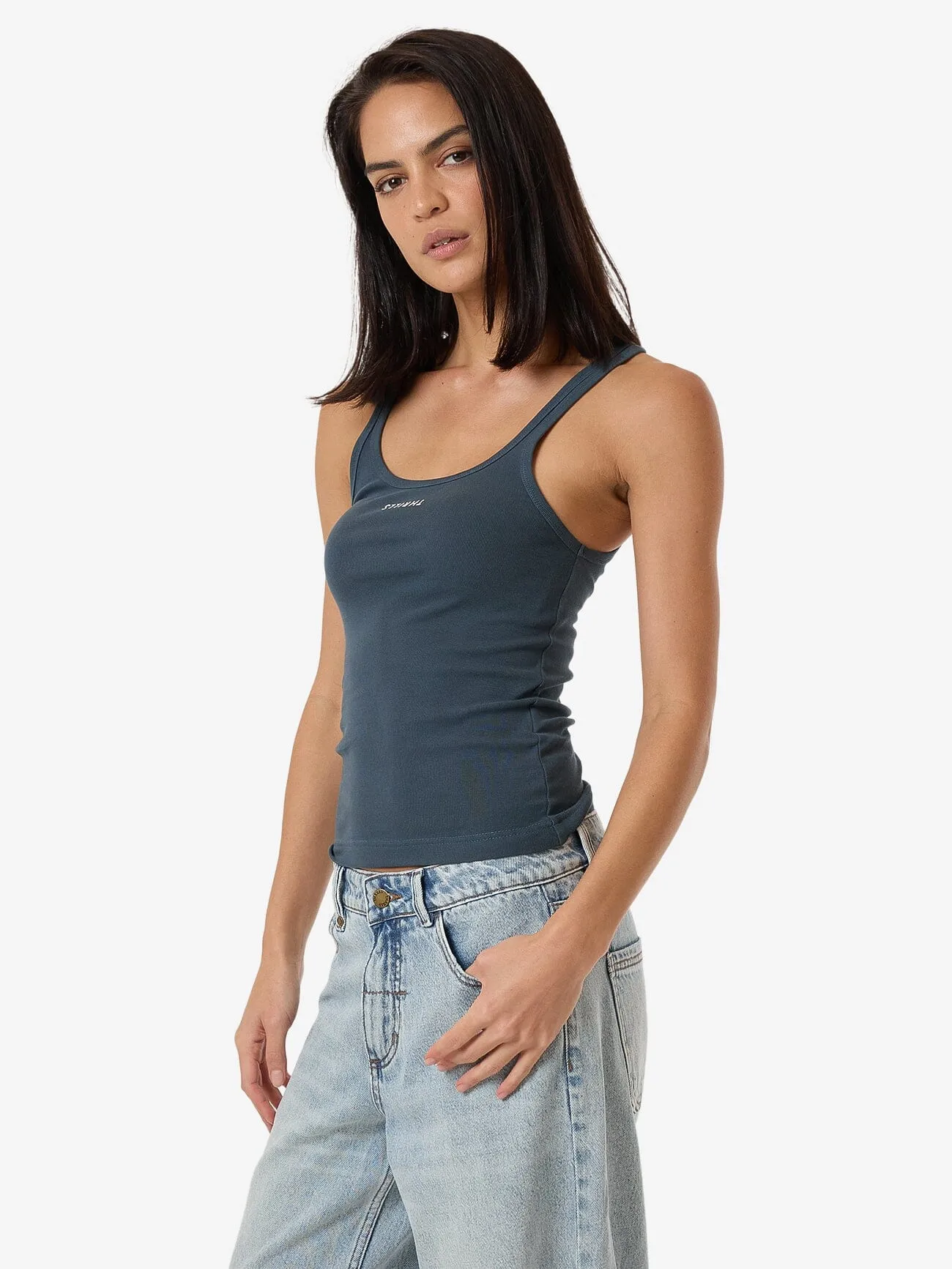 Minimal Thrills Scoop Tank - Dark Slate