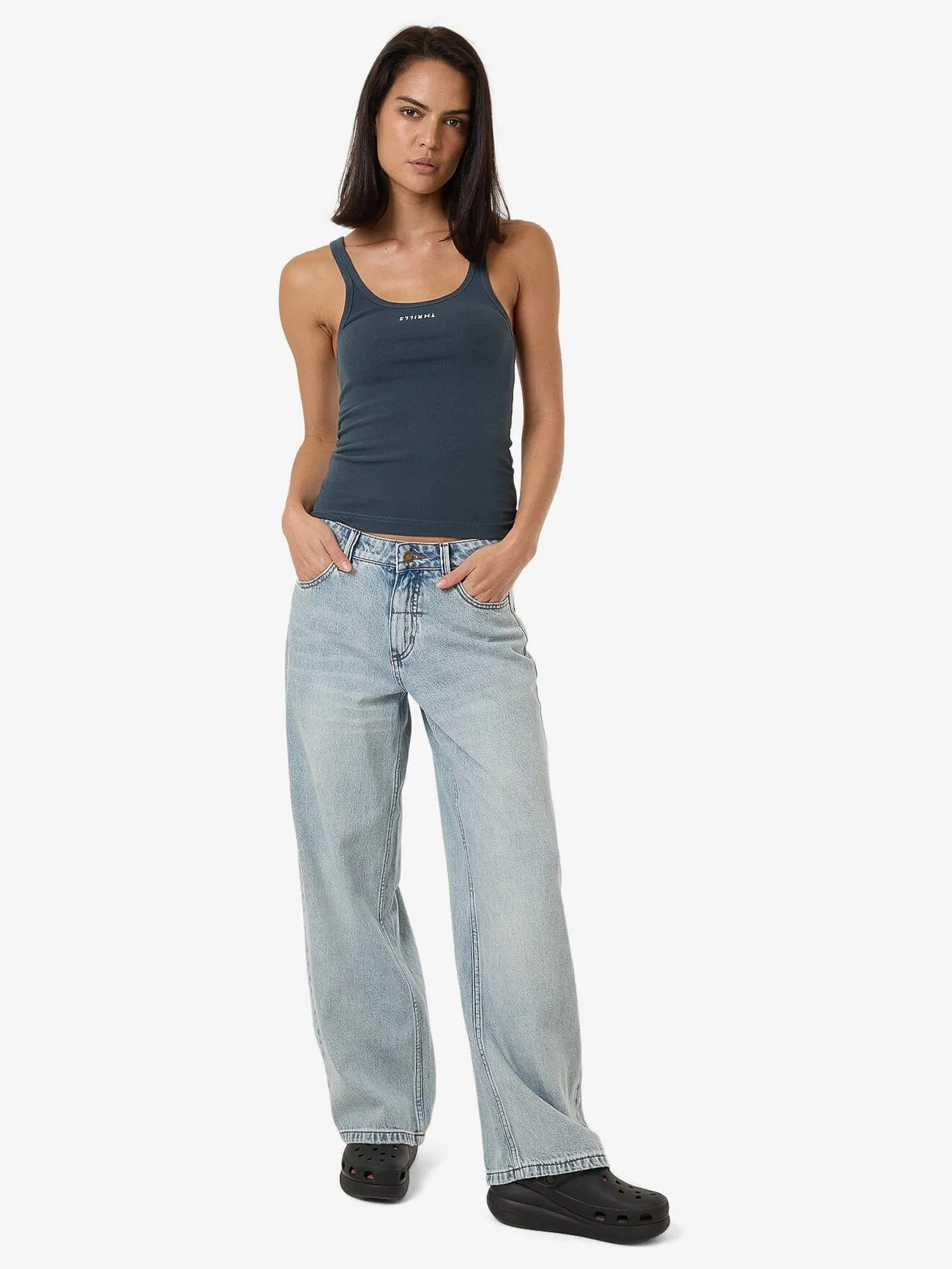 Minimal Thrills Scoop Tank - Dark Slate
