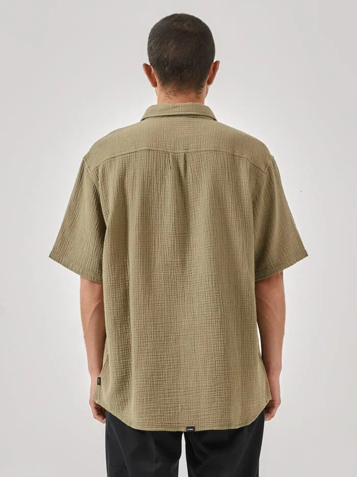 Minimal Thrills Seersucker Short Sleeve Shirt - Aloe