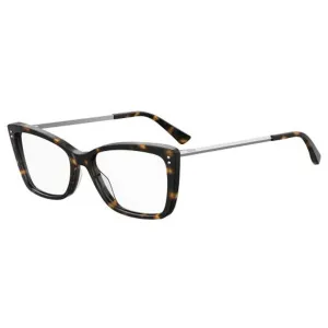 Moschino Women's Eyeglasses - Dark Havana Plastic Cat Eye Frame | MOSCHINO MOS547 86