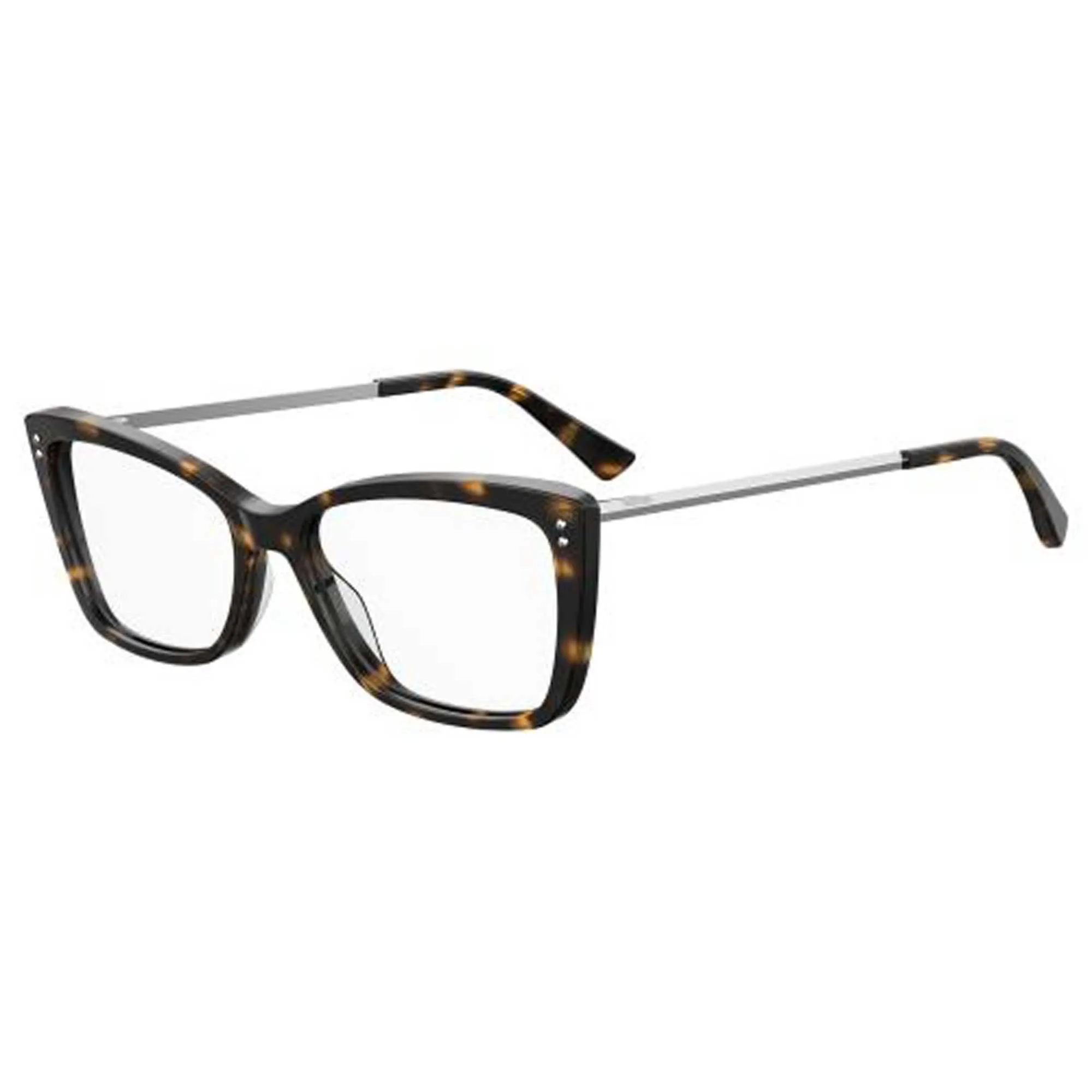Moschino Women's Eyeglasses - Dark Havana Plastic Cat Eye Frame | MOSCHINO MOS547 86