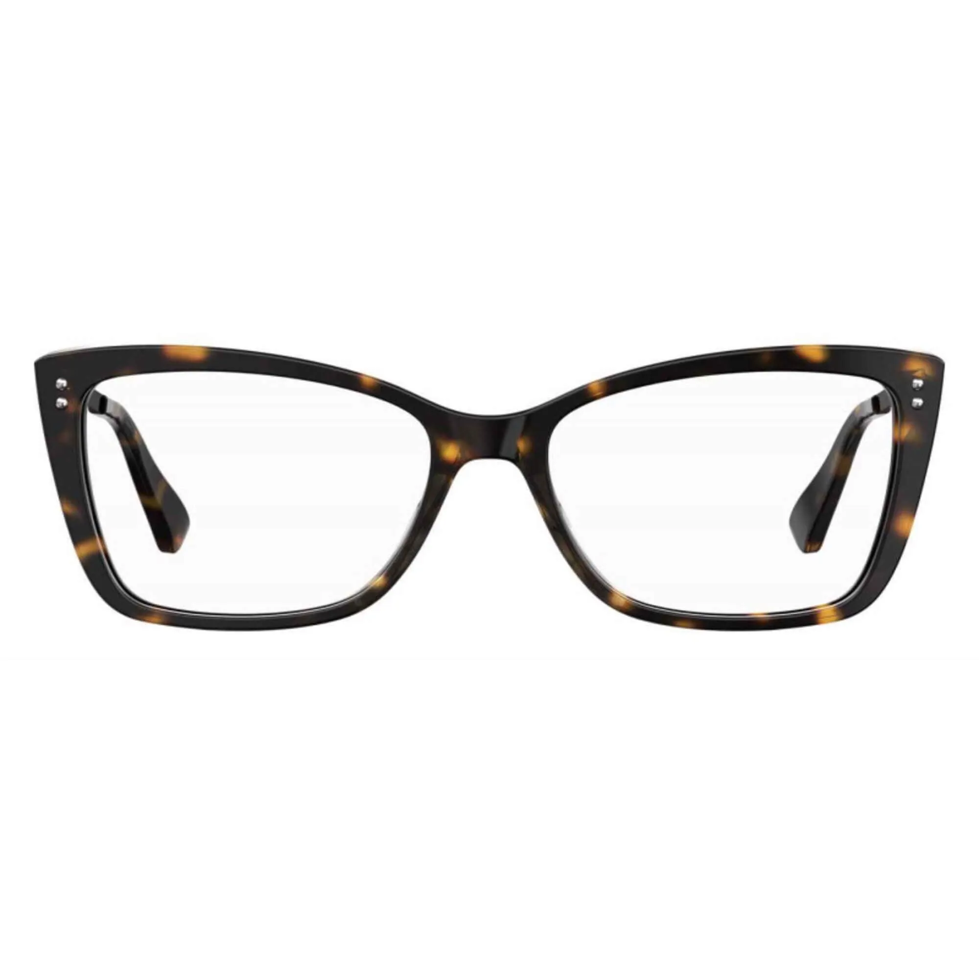 Moschino Women's Eyeglasses - Dark Havana Plastic Cat Eye Frame | MOSCHINO MOS547 86
