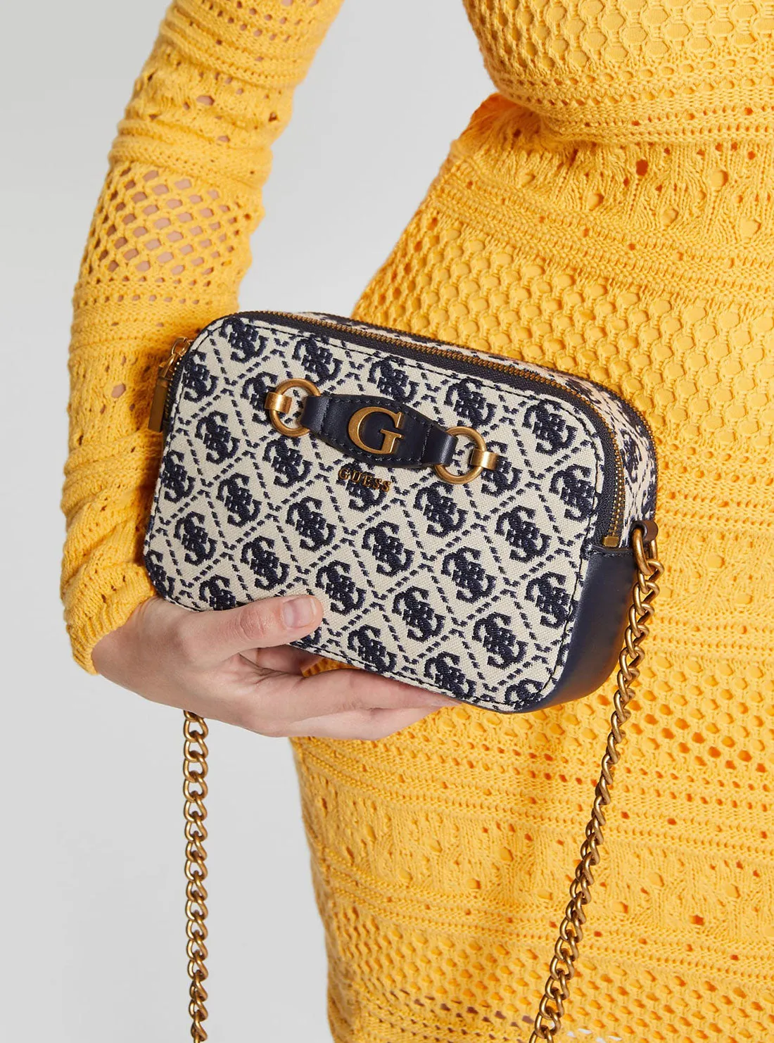 Navy Logo Izzy Crossbody Camera Bag