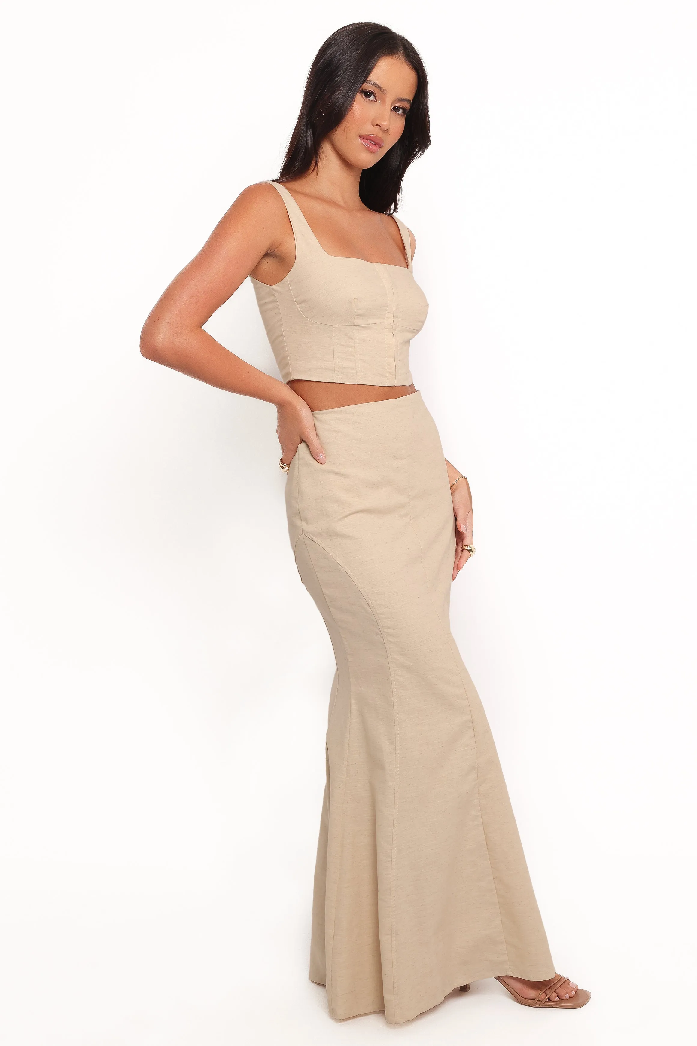 Neev Skirt Set - Beige