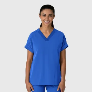 Nova Women's Drop Shoulder Boxy Scrub Top - Royal
