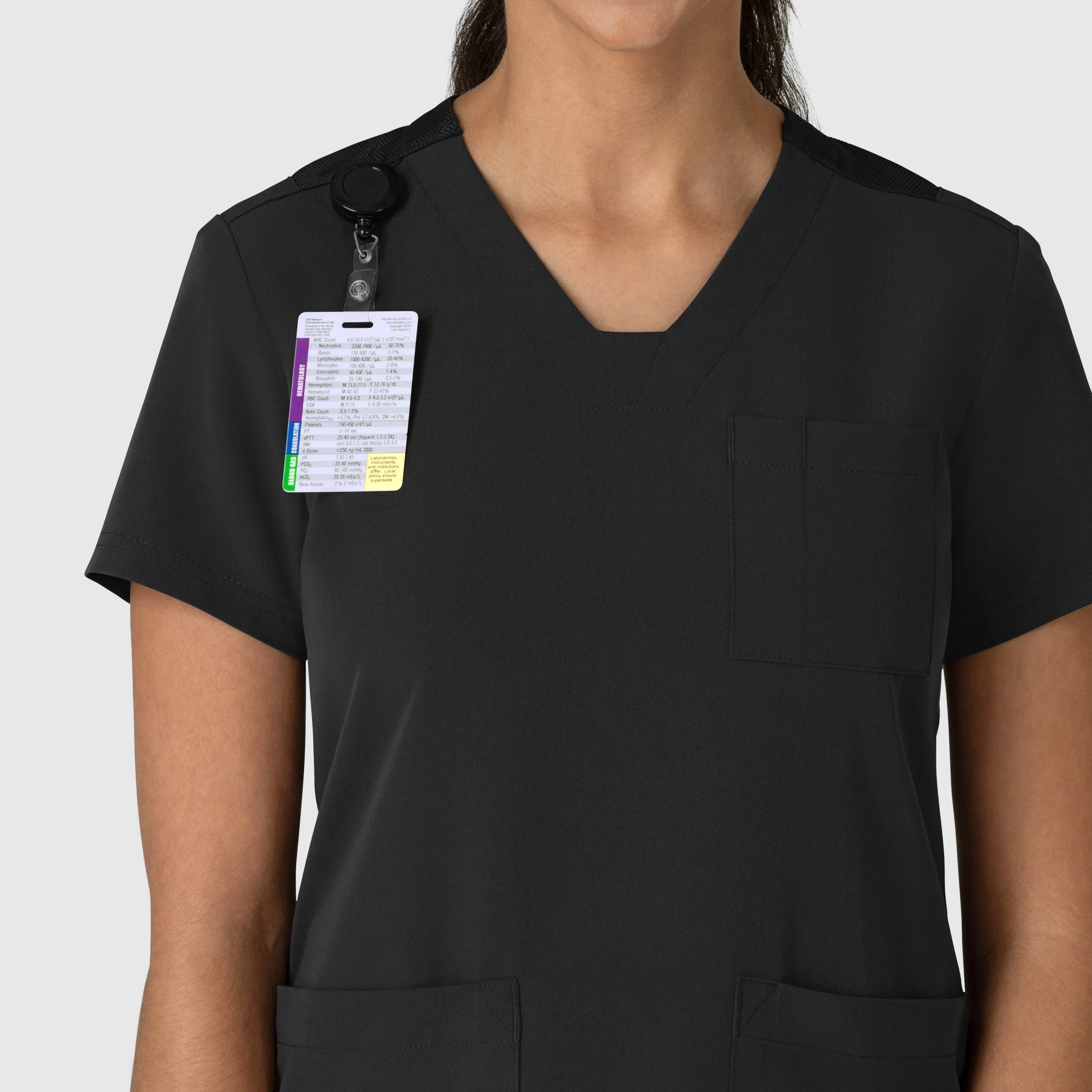 Nova Women's Flex-n-Reach V-Neck Scrub Top - Black