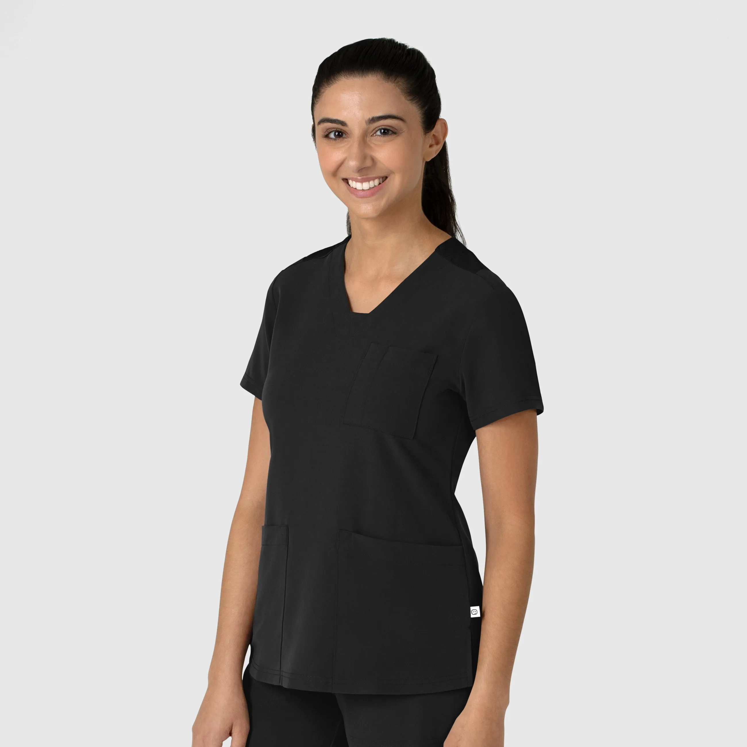 Nova Women's Flex-n-Reach V-Neck Scrub Top - Black