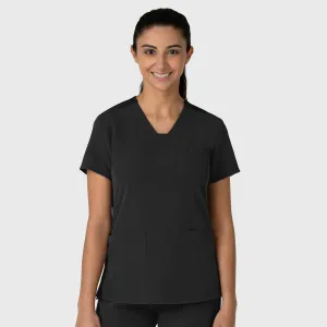Nova Women's Flex-n-Reach V-Neck Scrub Top - Black