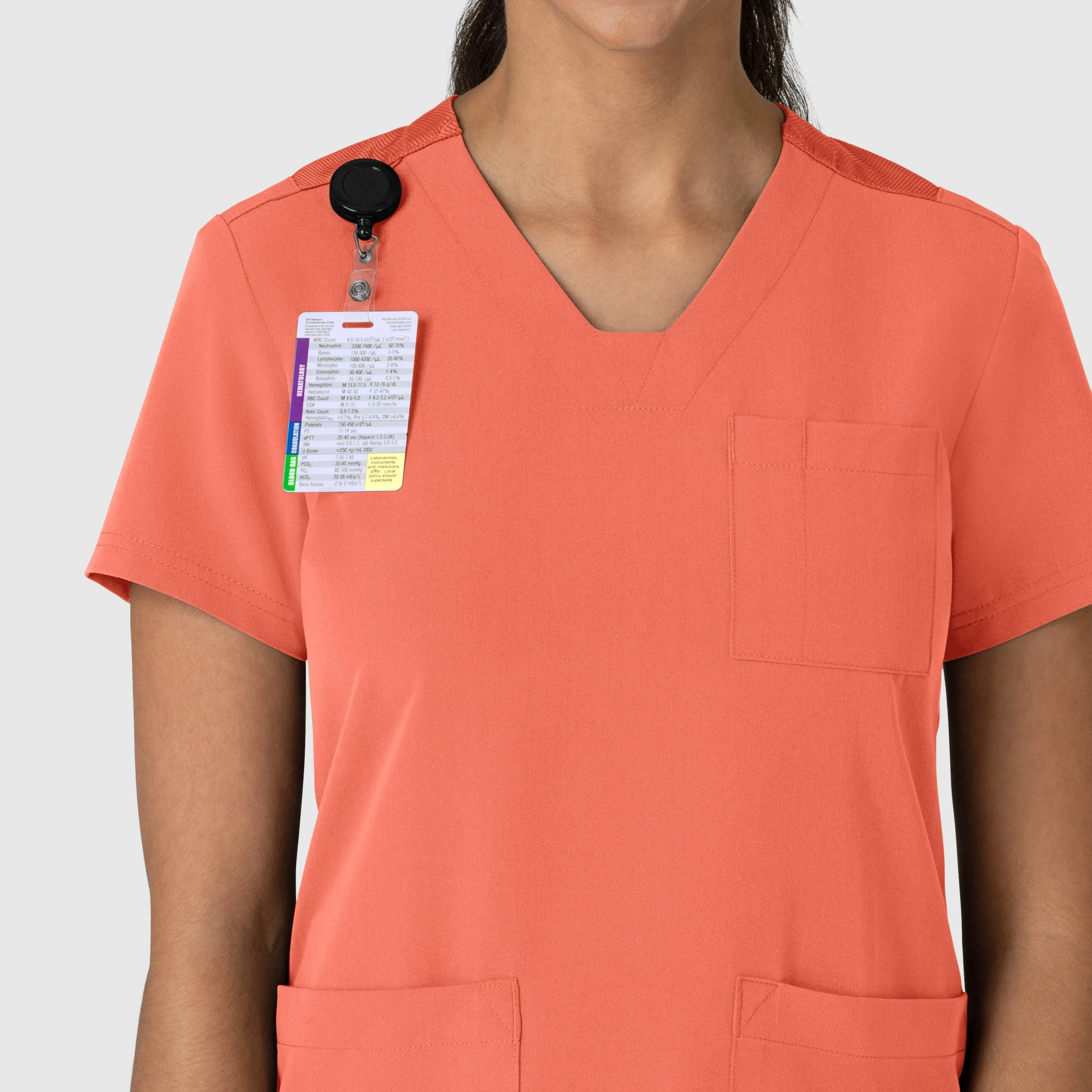 Nova Women's Flex-n-Reach V-Neck Scrub Top - Sugar Coral