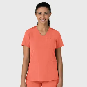 Nova Women's Flex-n-Reach V-Neck Scrub Top - Sugar Coral