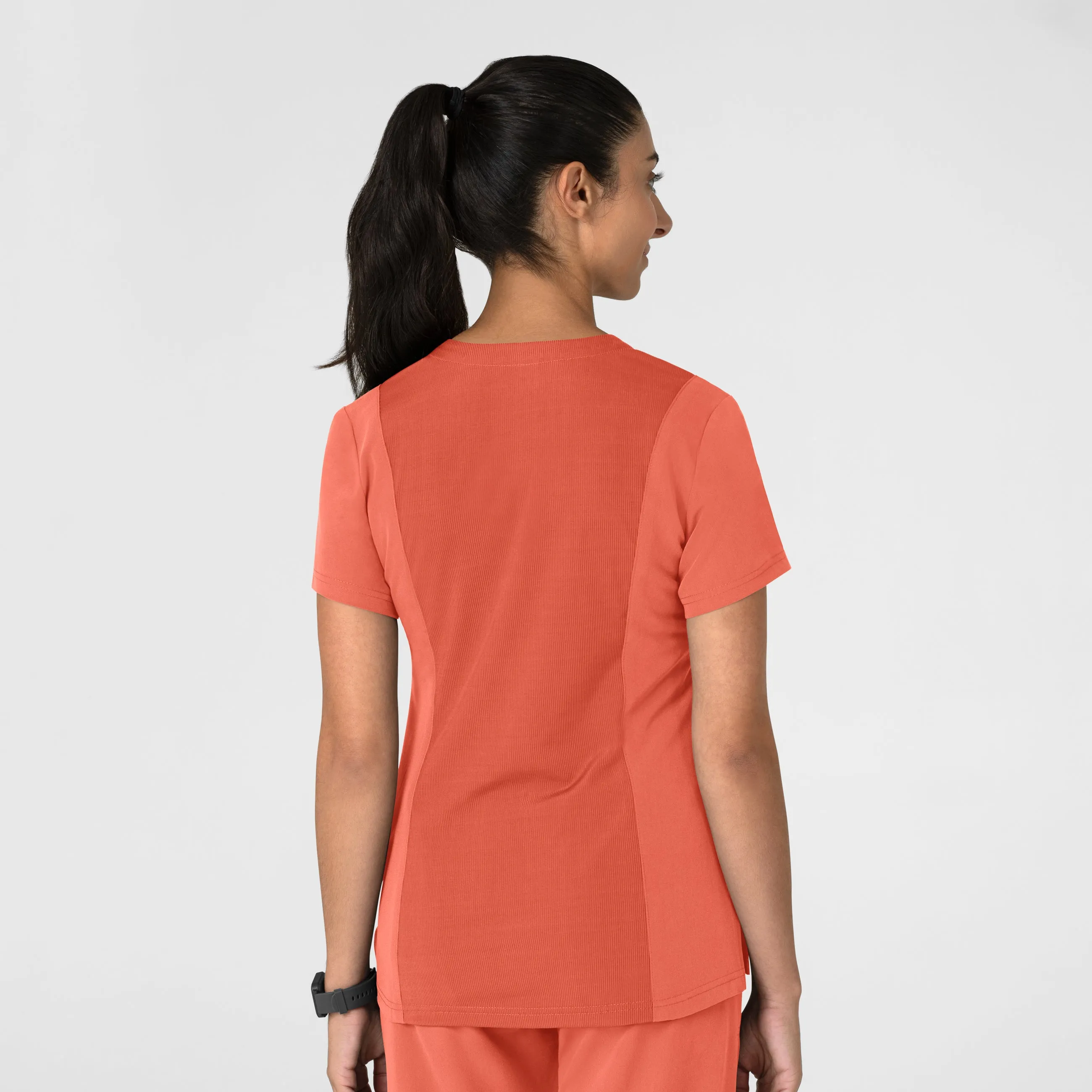 Nova Women's Flex-n-Reach V-Neck Scrub Top - Sugar Coral