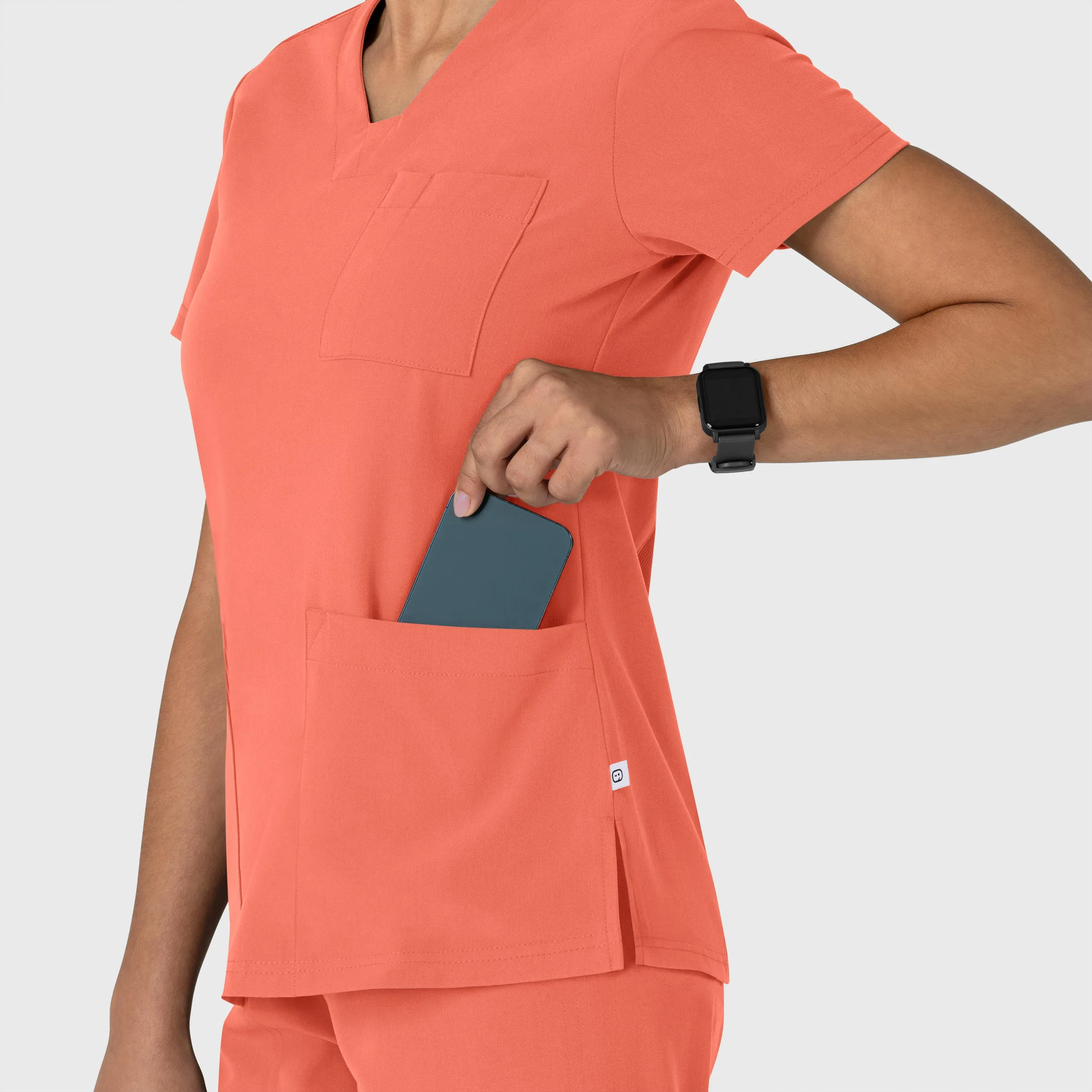Nova Women's Flex-n-Reach V-Neck Scrub Top - Sugar Coral