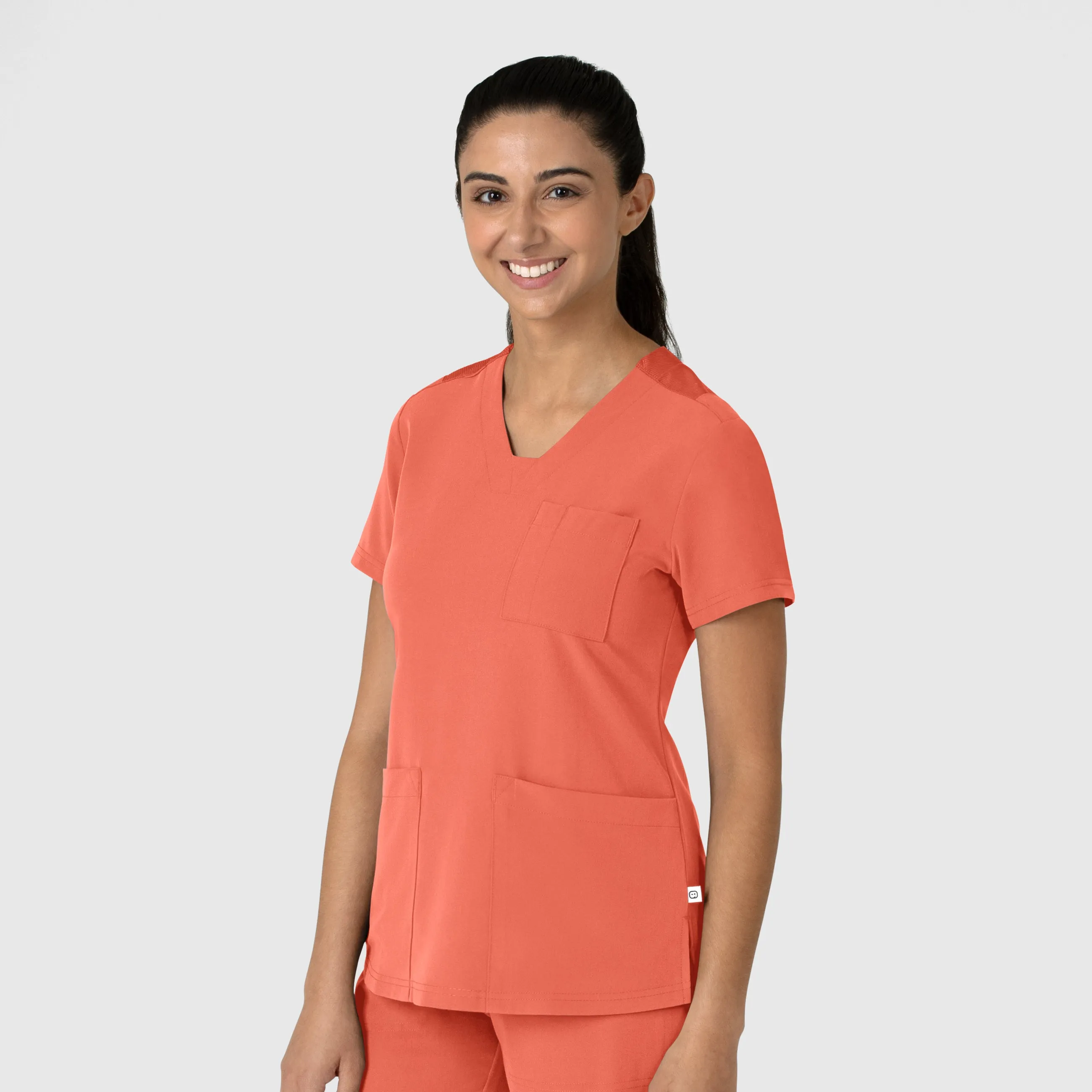 Nova Women's Flex-n-Reach V-Neck Scrub Top - Sugar Coral