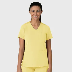 Nova Women's Flex-n-Reach V-Neck Scrub Top - Sunshine Yellow