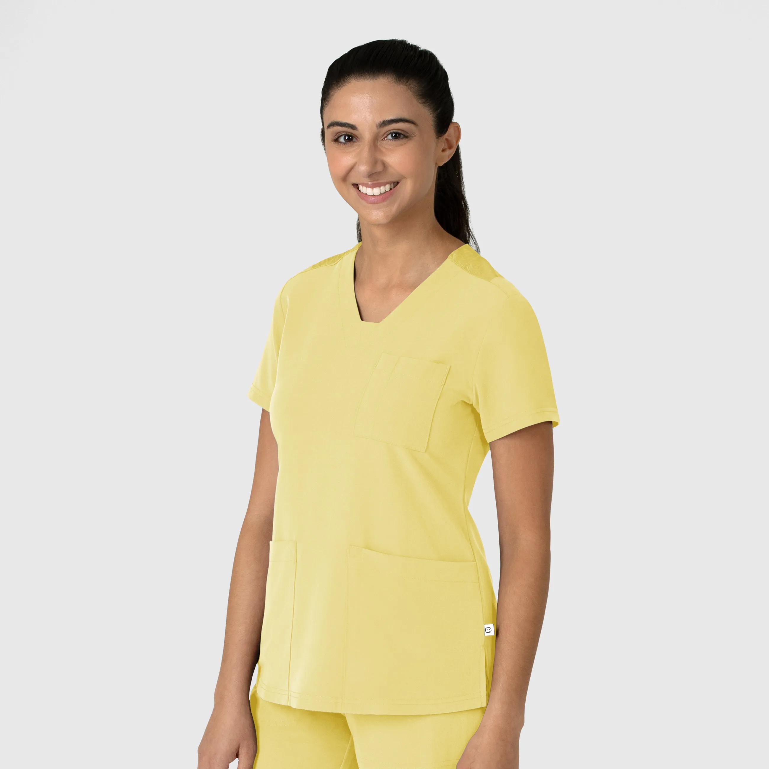 Nova Women's Flex-n-Reach V-Neck Scrub Top - Sunshine Yellow