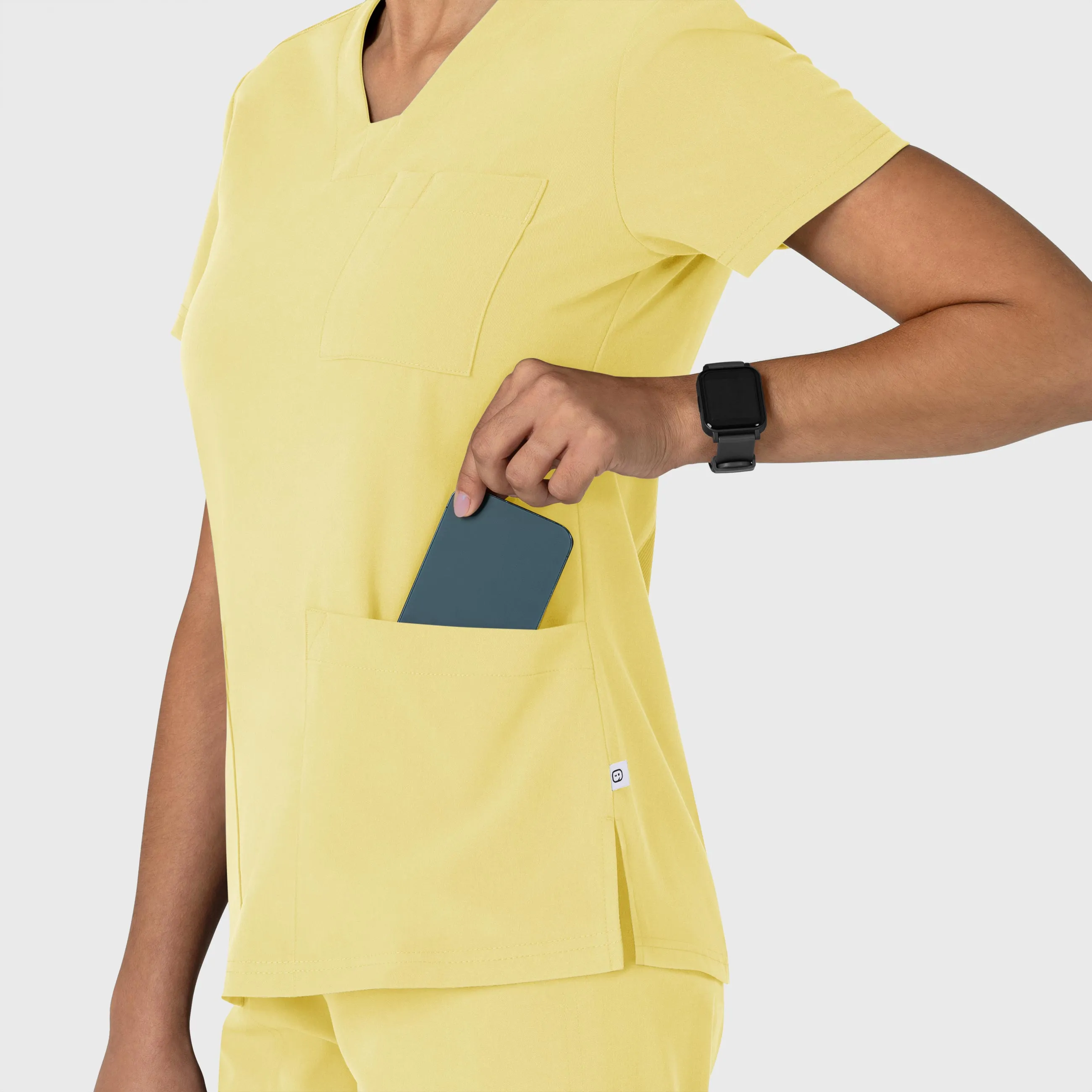 Nova Women's Flex-n-Reach V-Neck Scrub Top - Sunshine Yellow