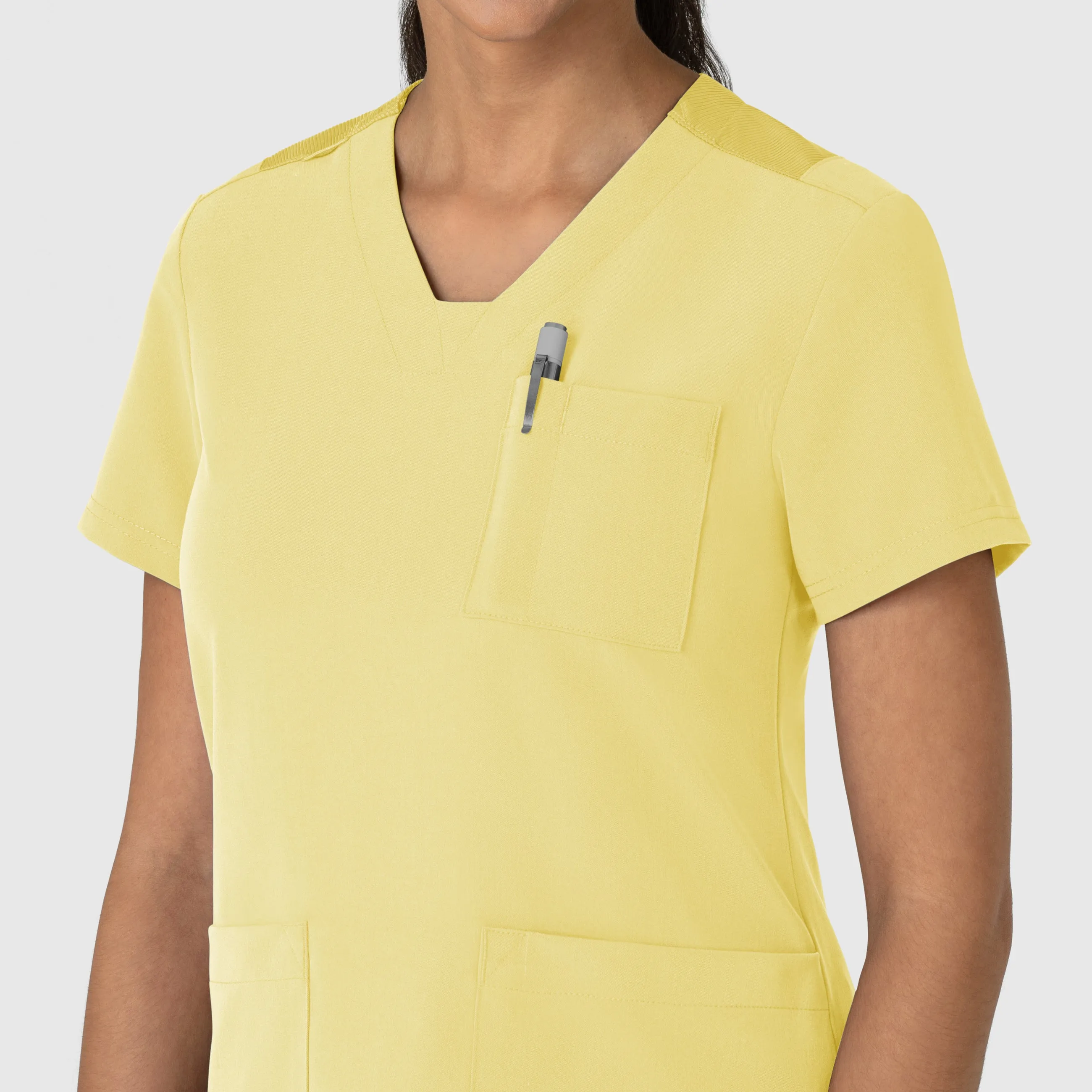 Nova Women's Flex-n-Reach V-Neck Scrub Top - Sunshine Yellow