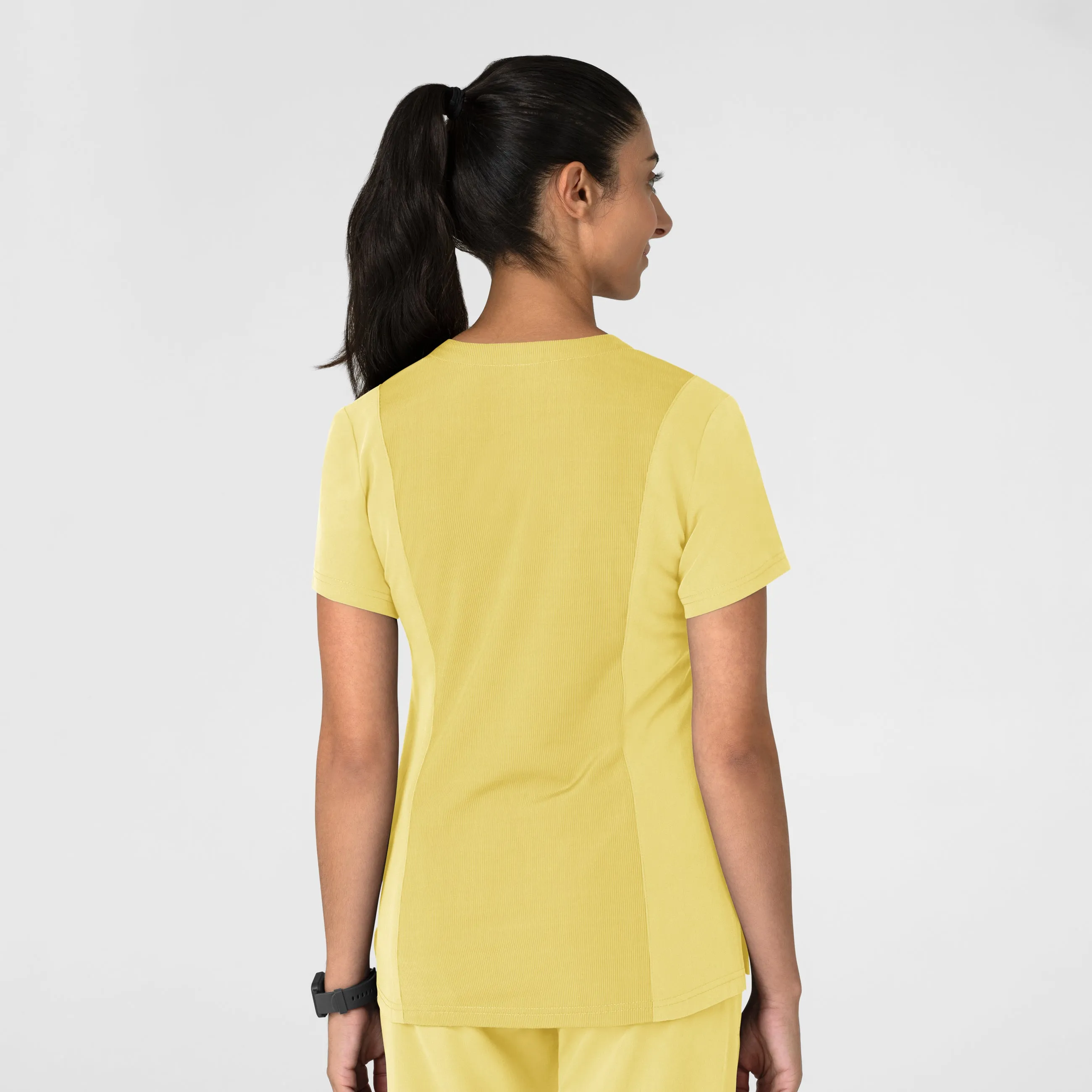 Nova Women's Flex-n-Reach V-Neck Scrub Top - Sunshine Yellow