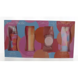 Ocean Pacific Women's Gift Set - Cotton Candy Skies Juicy Fruits Top Notes, 4 Piece