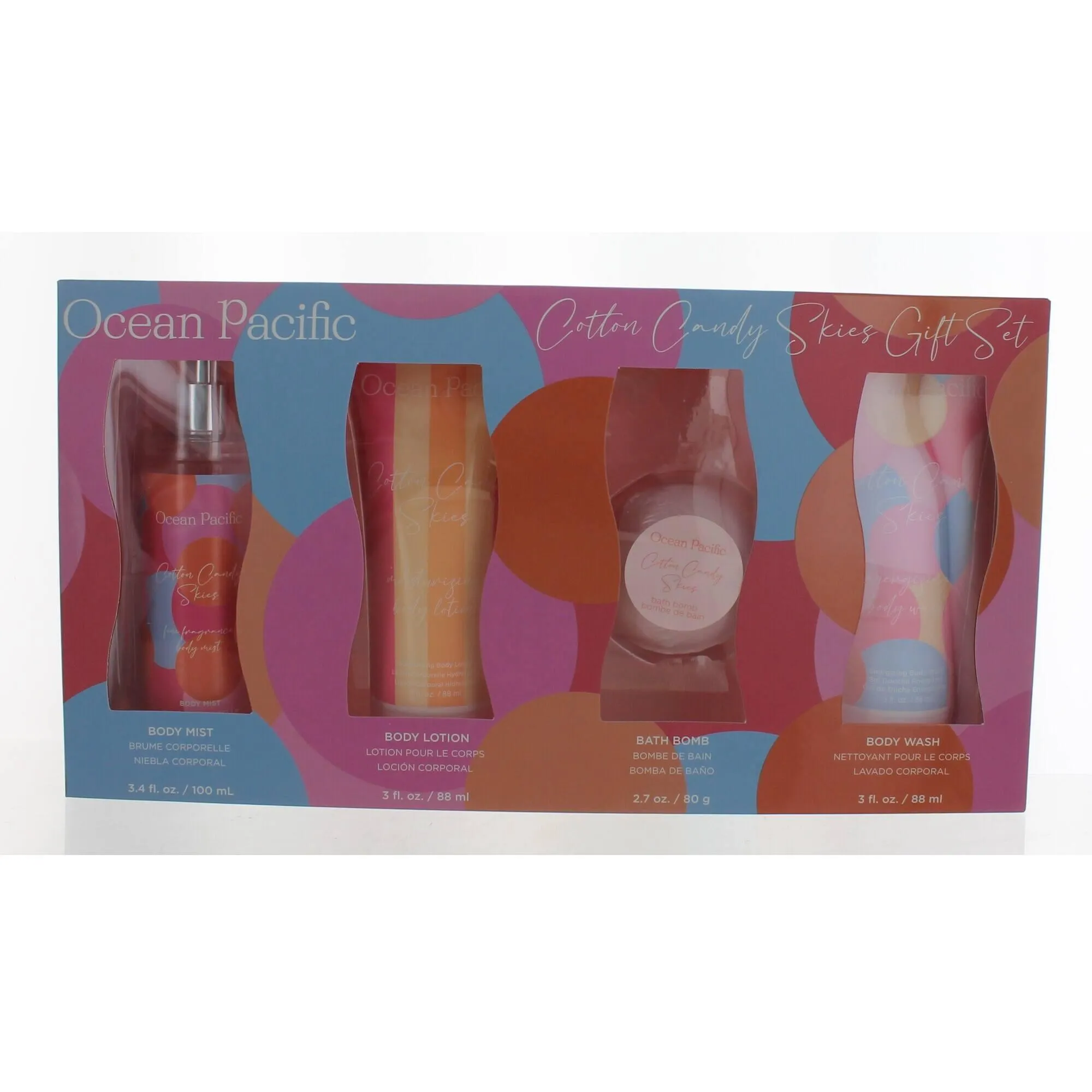 Ocean Pacific Women's Gift Set - Cotton Candy Skies Juicy Fruits Top Notes, 4 Piece