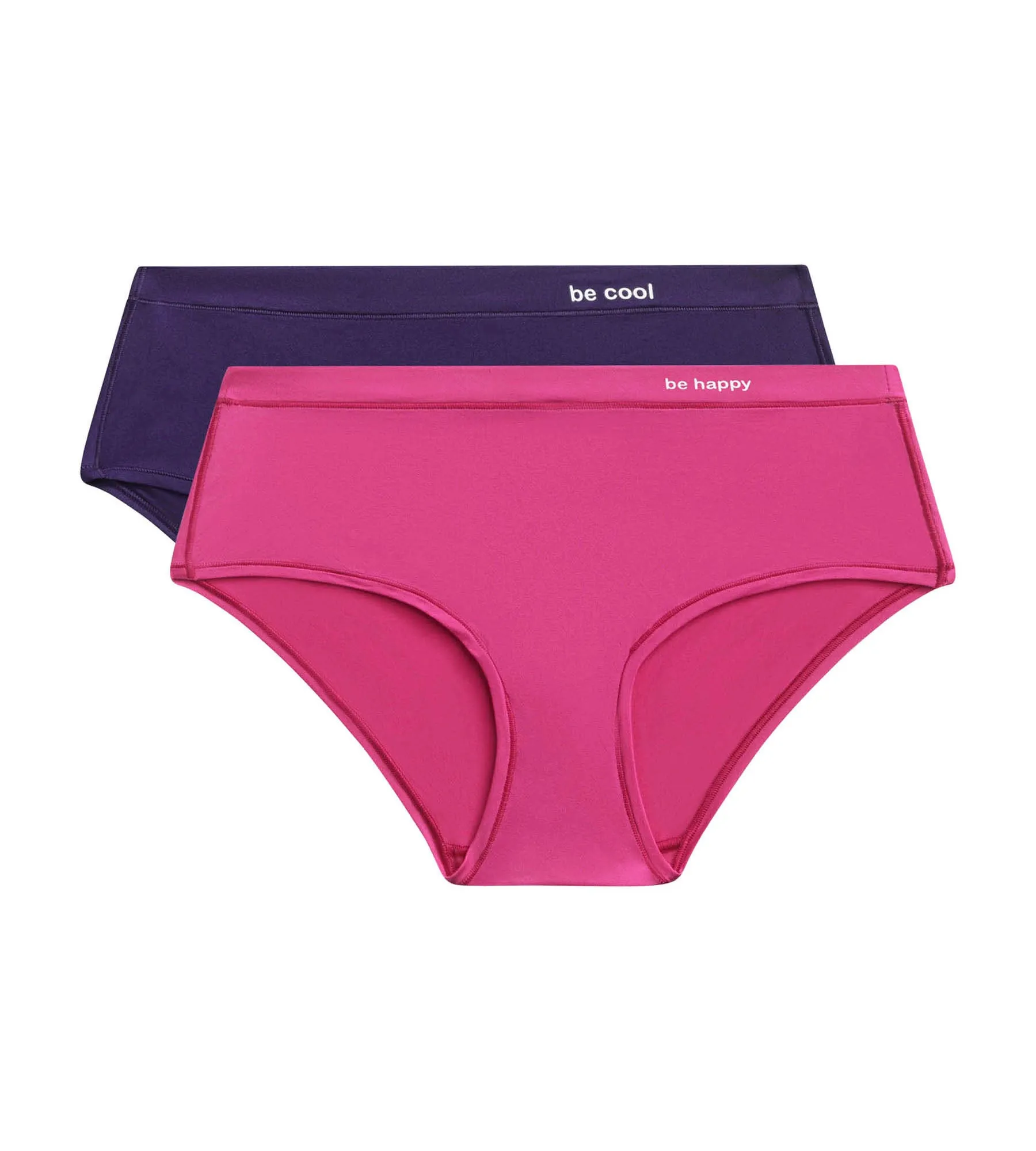 Oh My Dim's Pack of 2 women's shorties in Fuchsia and Violet microfibre