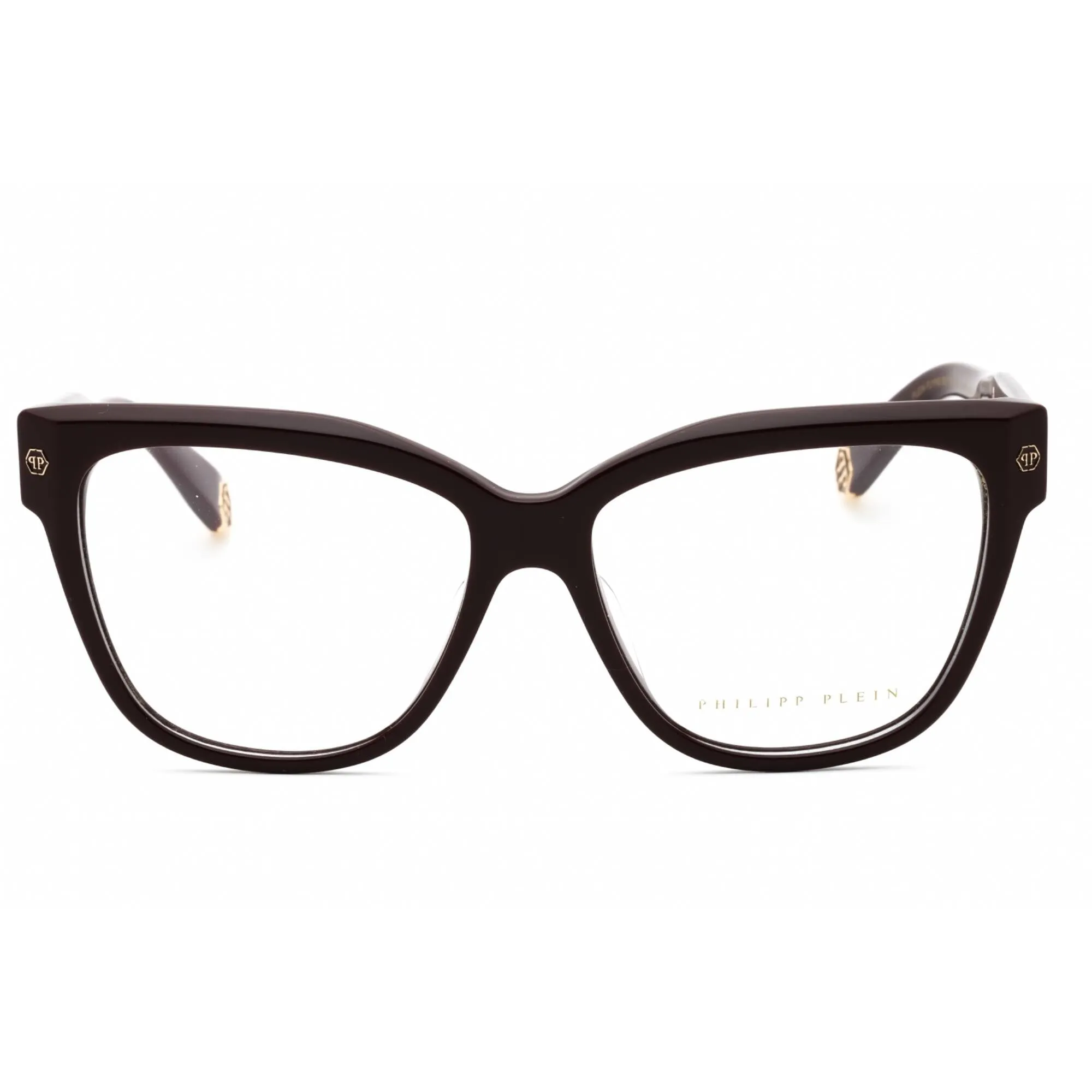 Philipp Plein Women's Eyeglasses - Bordeaux Plastic Full Rim Cat Eye | VPP051M 0G96