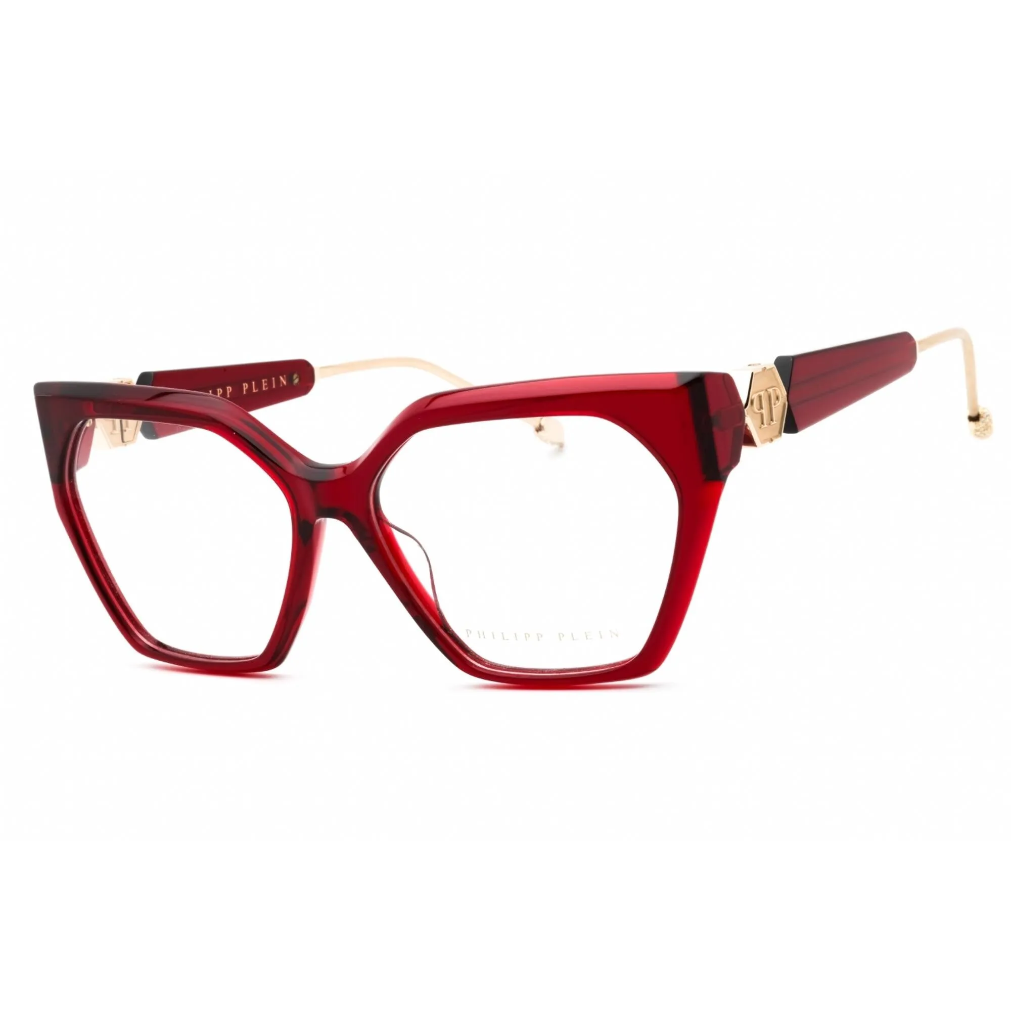 Philipp Plein Women's Eyeglasses - Red Plastic Full Rim Cat Eye Frame | VPP068S 0V64