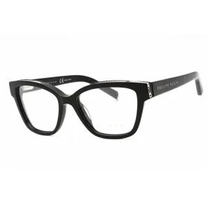 Philipp Plein Women's Eyeglasses - Shiny Black Acetate Cat Eye Frame | VPP034S 0700