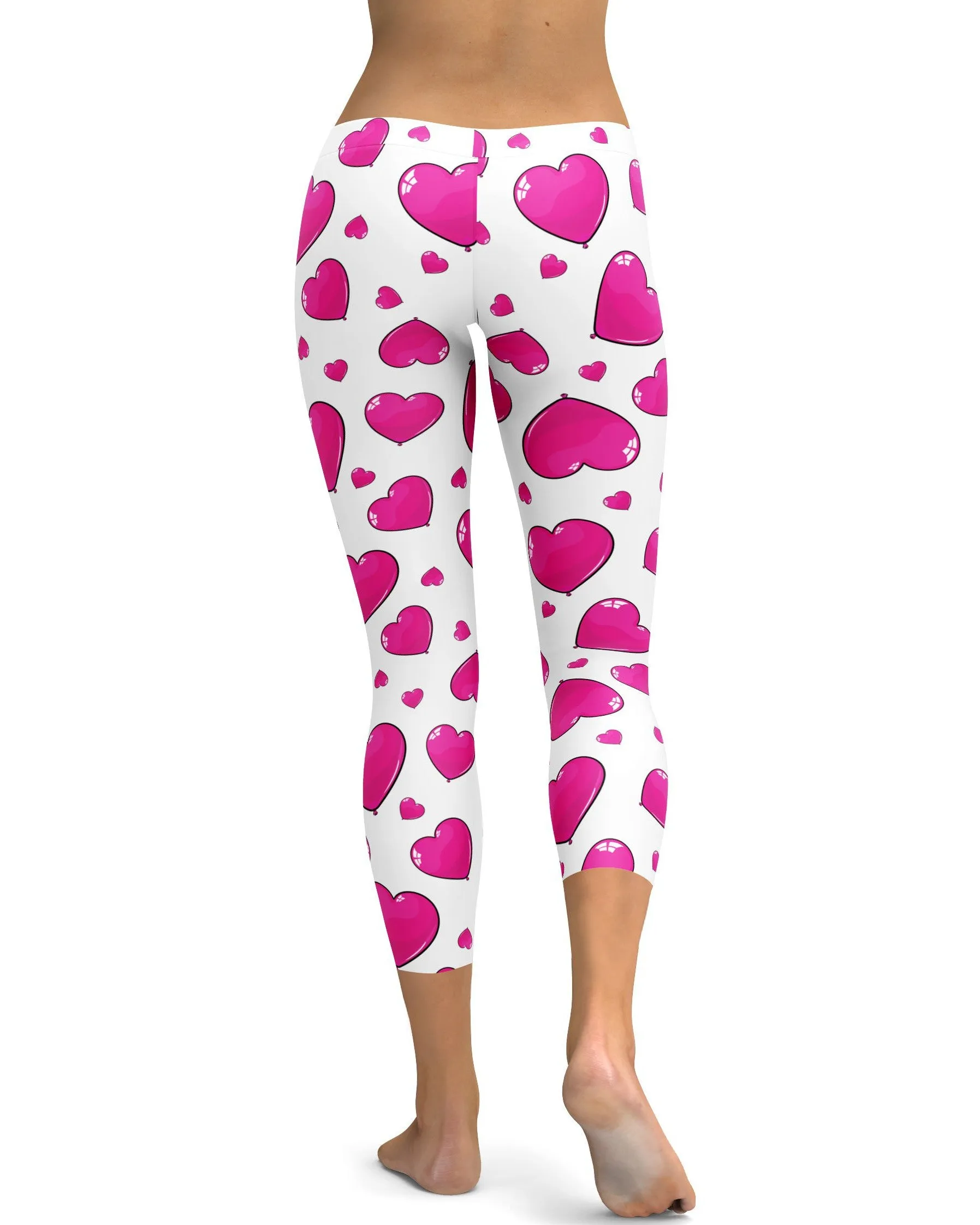Pink Heart Shaped Balloons Capris