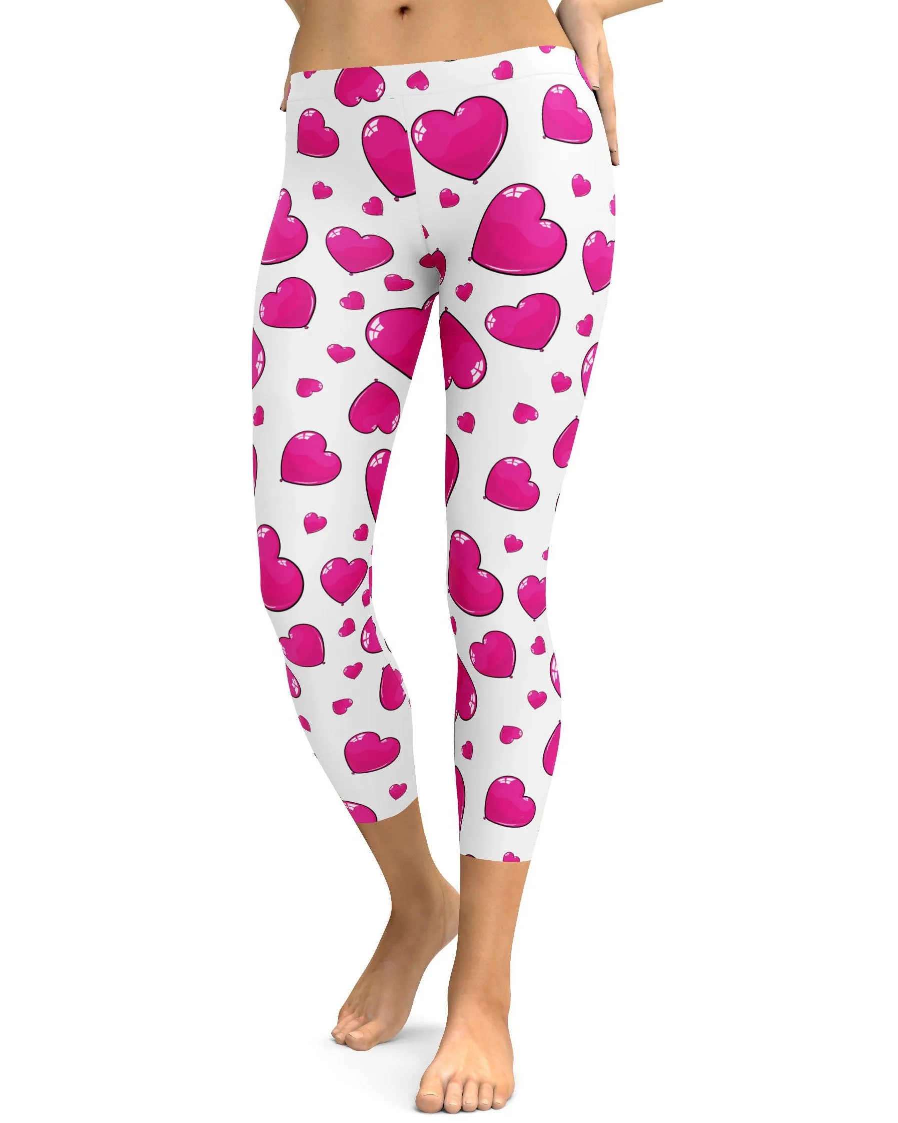 Pink Heart Shaped Balloons Capris