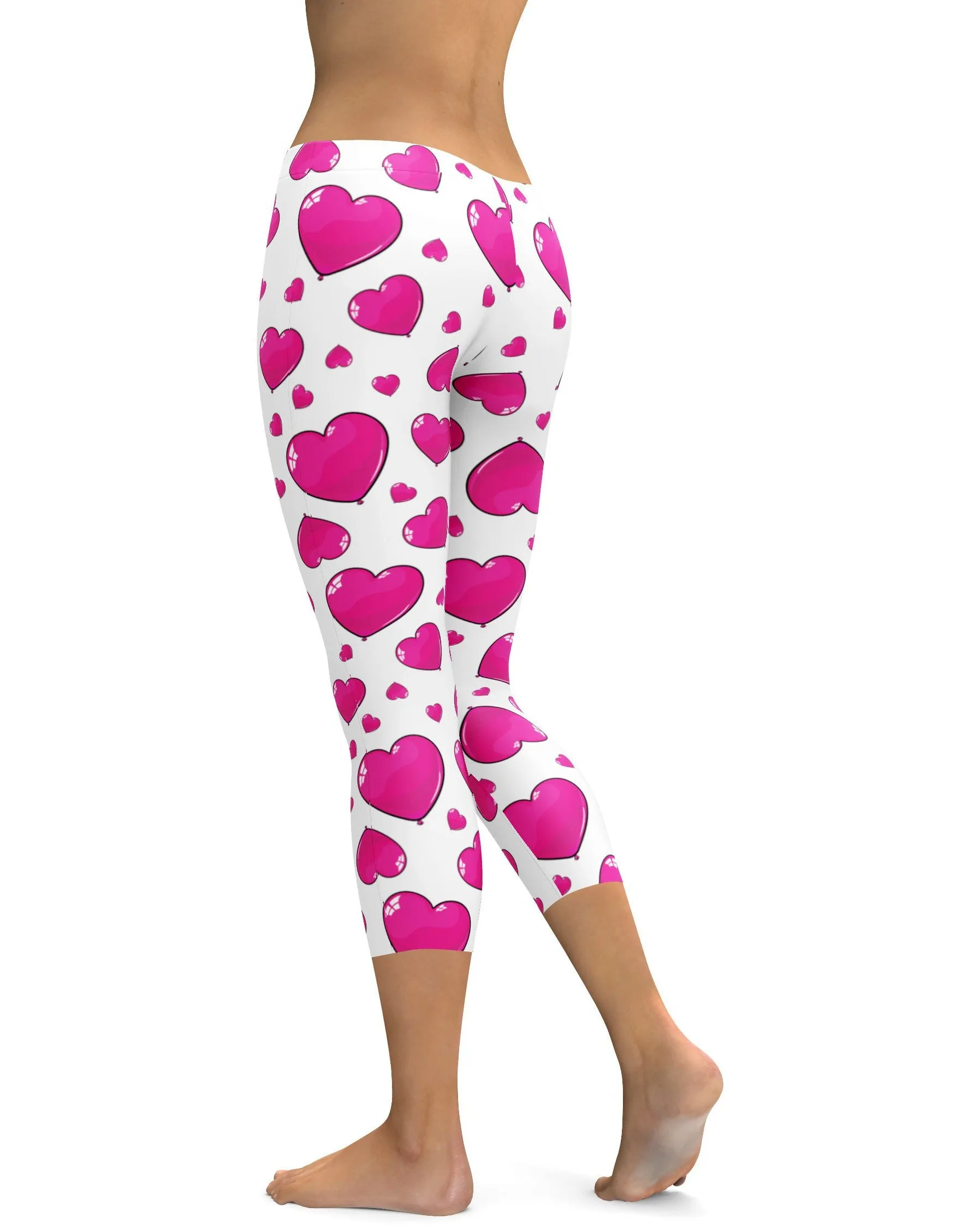 Pink Heart Shaped Balloons Capris