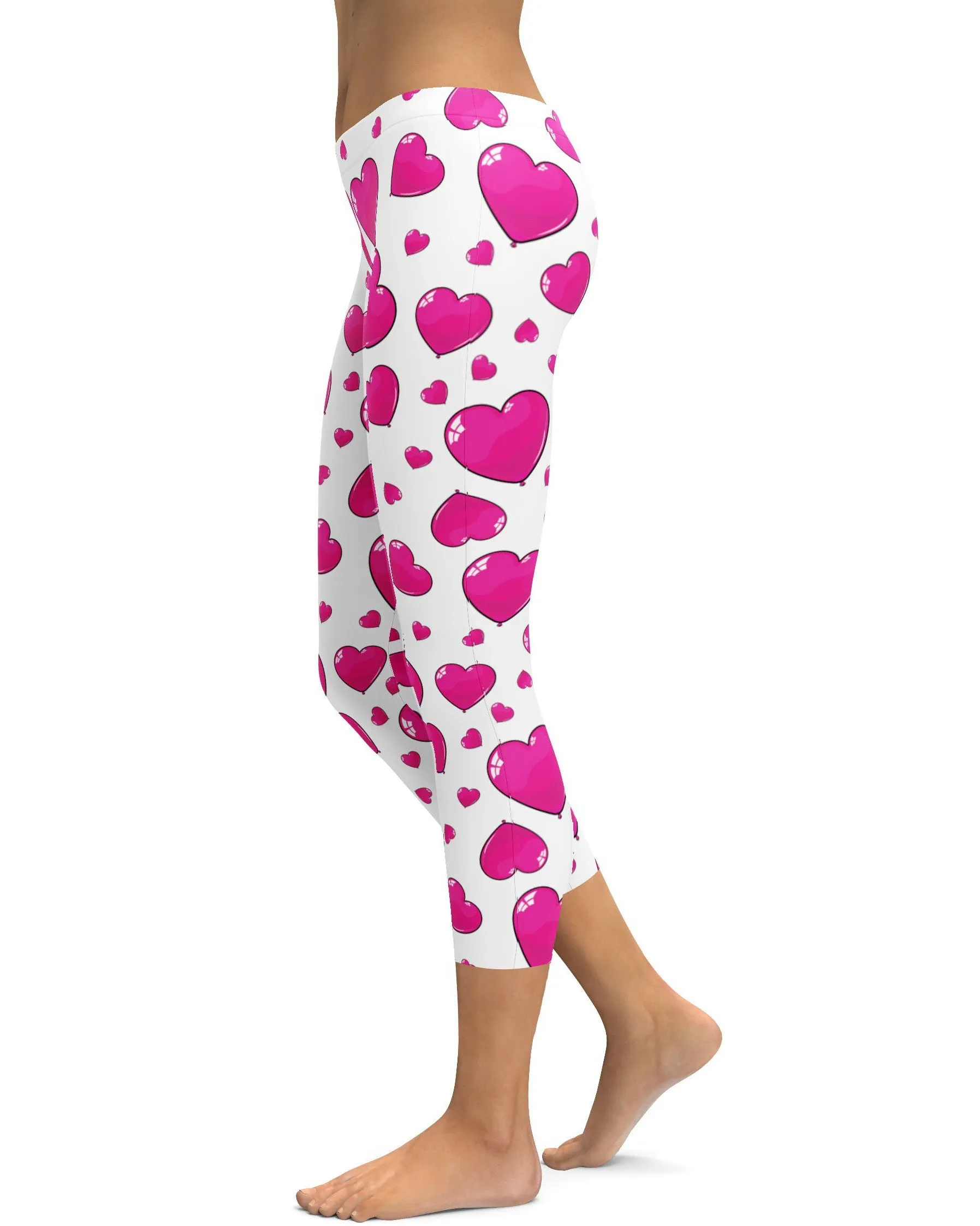 Pink Heart Shaped Balloons Capris