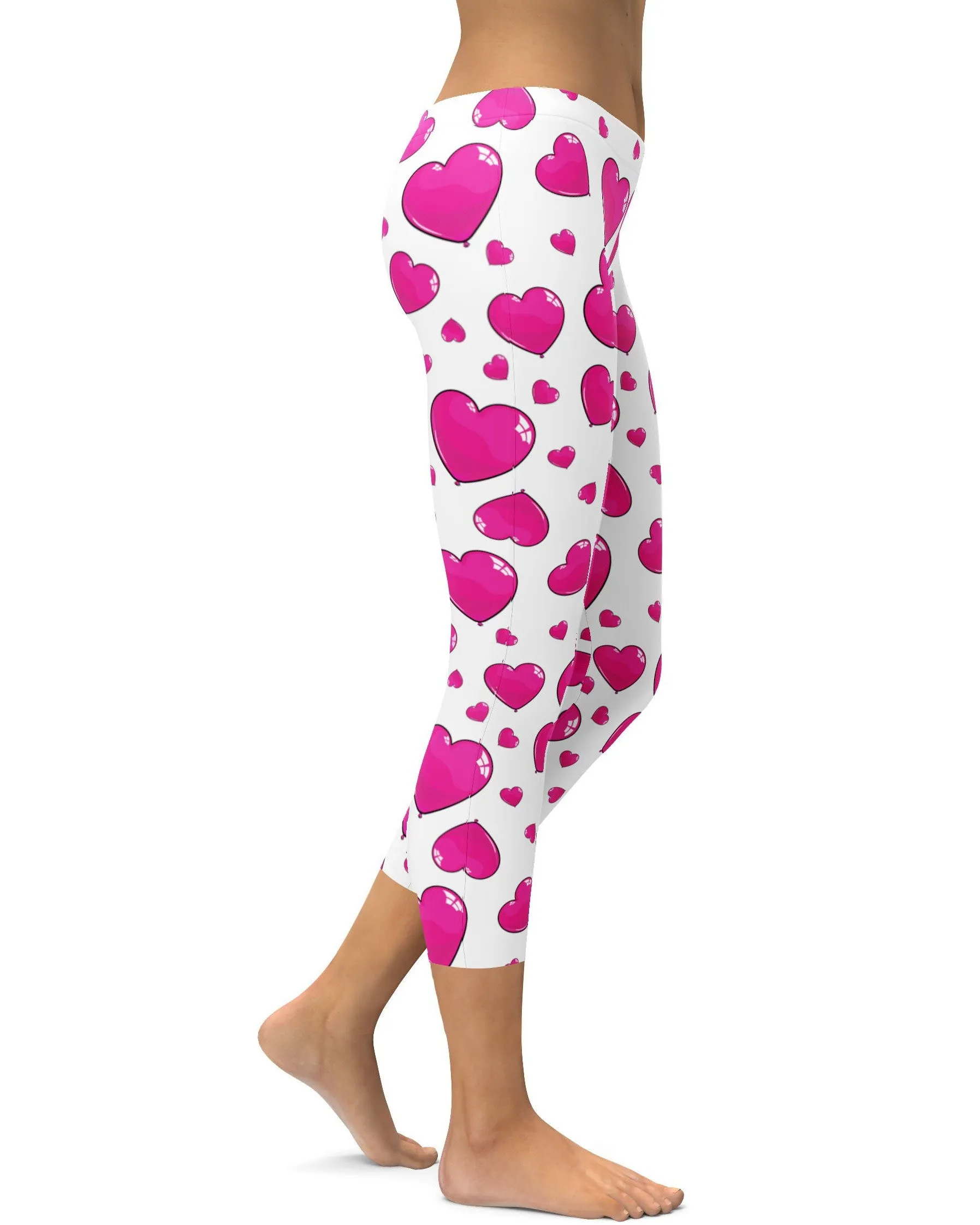 Pink Heart Shaped Balloons Capris