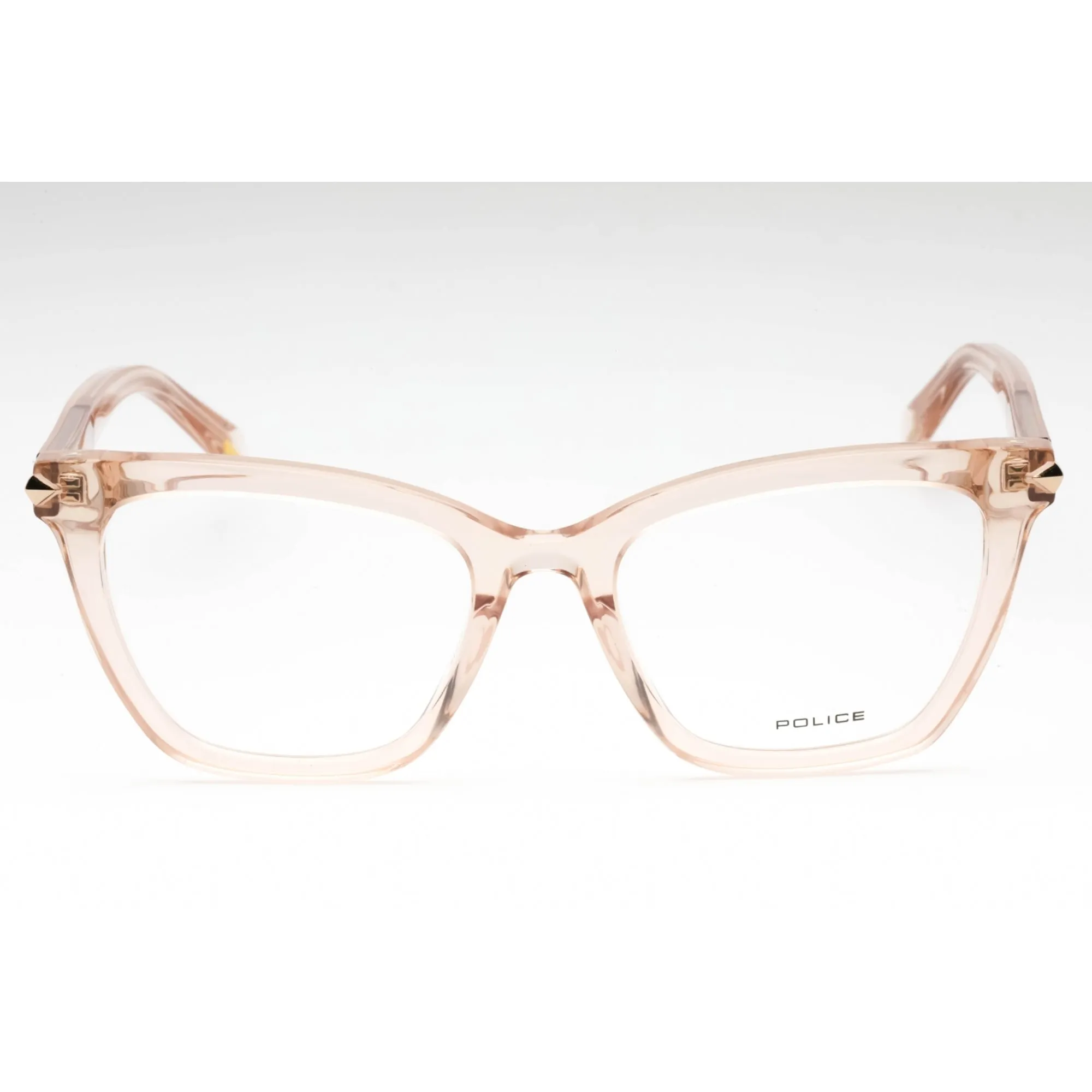 Police Women's Eyeglasses - Pink Clear Plastic Cat Eye Full Rim Frame | VPLF29 09TU