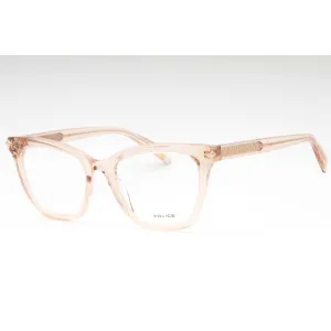 Police Women's Eyeglasses - Pink Clear Plastic Cat Eye Full Rim Frame | VPLF29 09TU