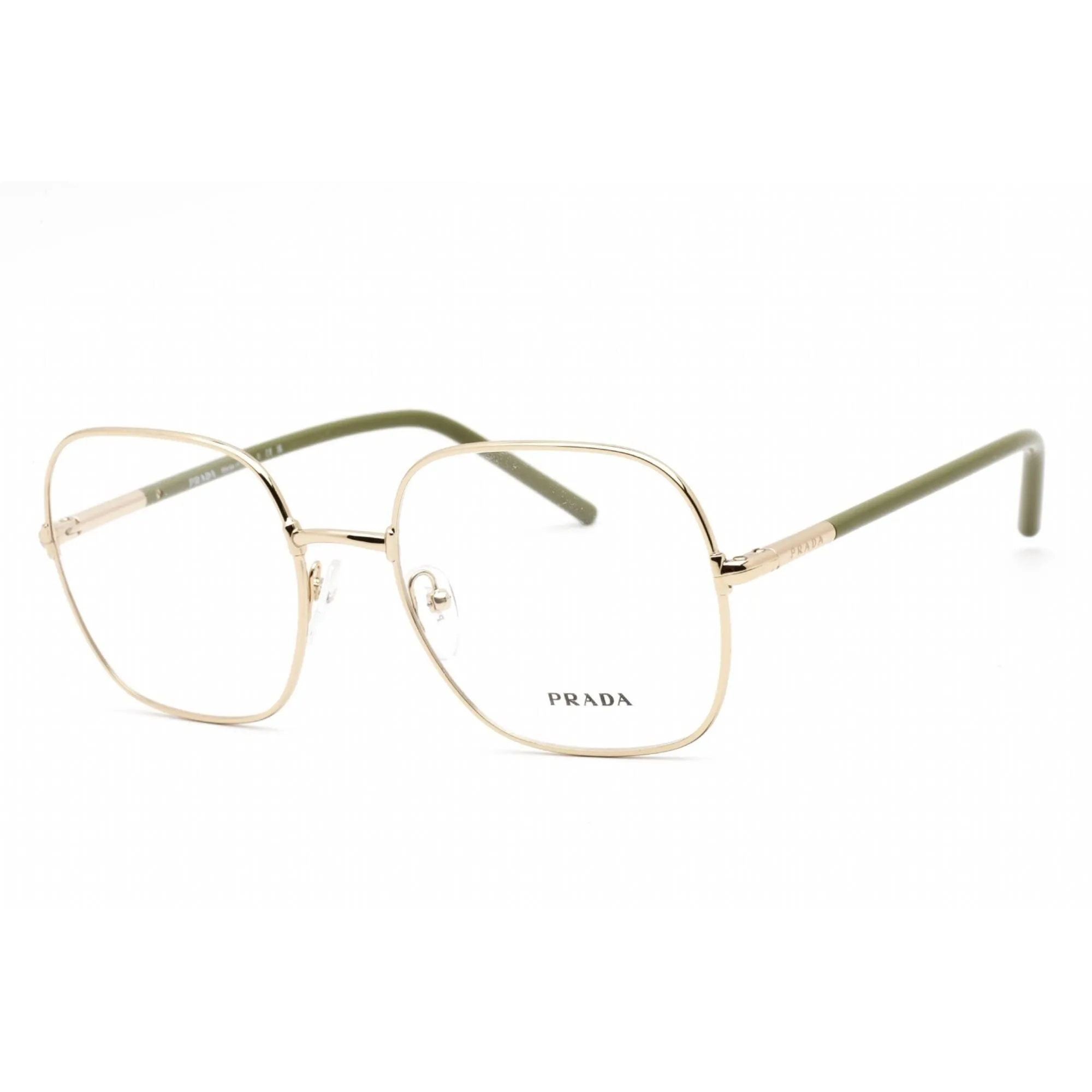 Prada Women's Eyeglasses - Full Rim Square Pale Gold Metal Frame | 0PR 56WV ZVN1O1