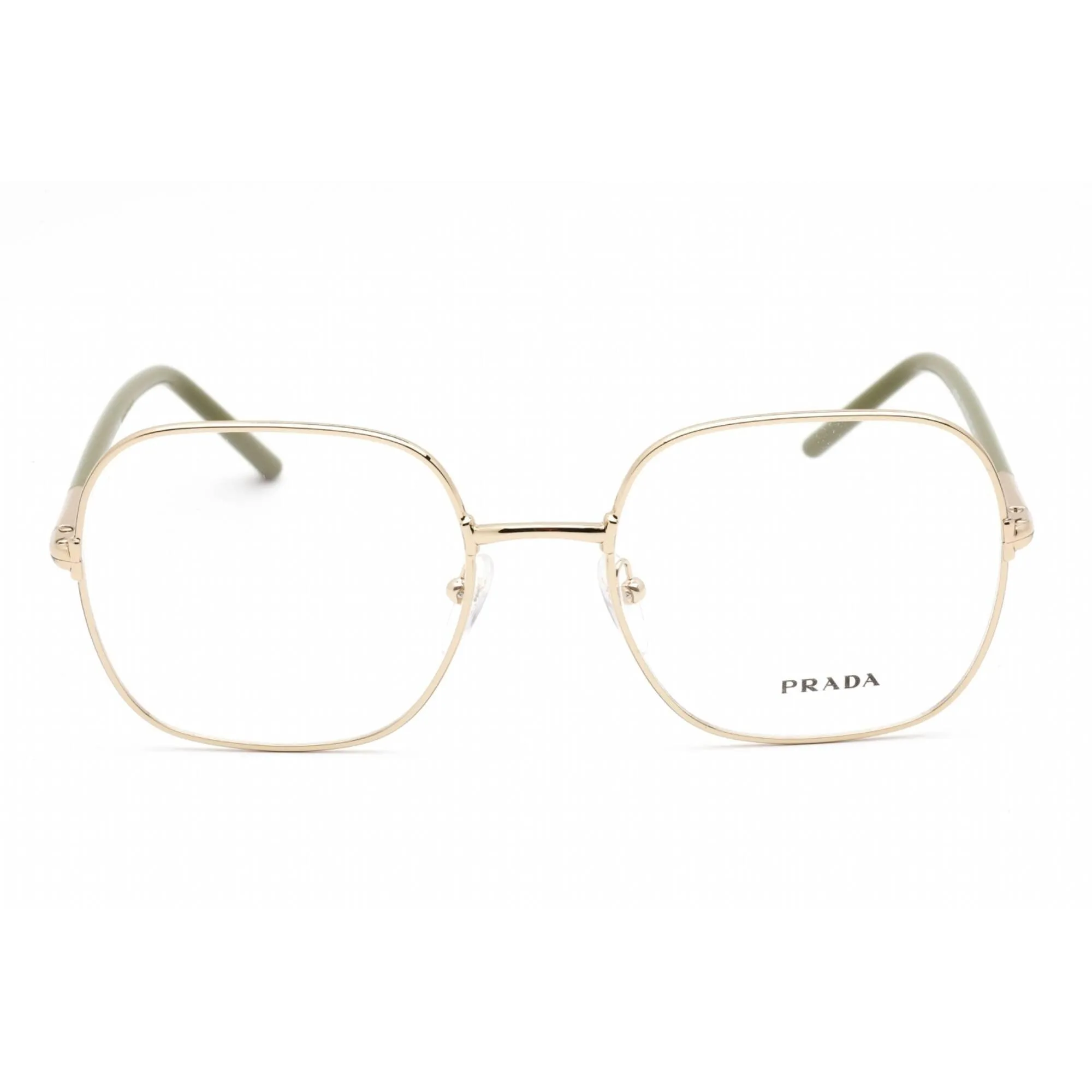 Prada Women's Eyeglasses - Full Rim Square Pale Gold Metal Frame | 0PR 56WV ZVN1O1