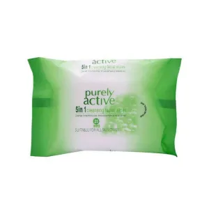 Purely Active 5-In-1 Cleansing Facial Wipes 25pk