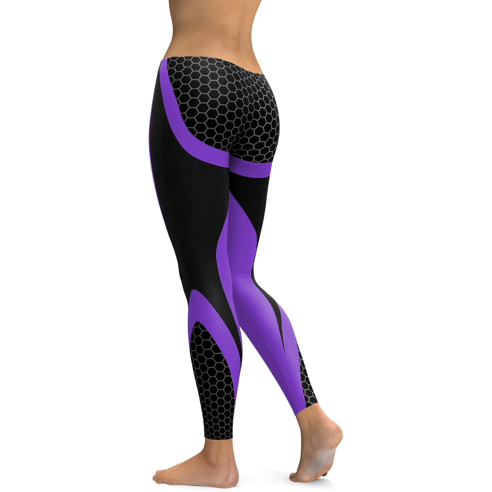 Purple Honeycomb Carbon Leggings