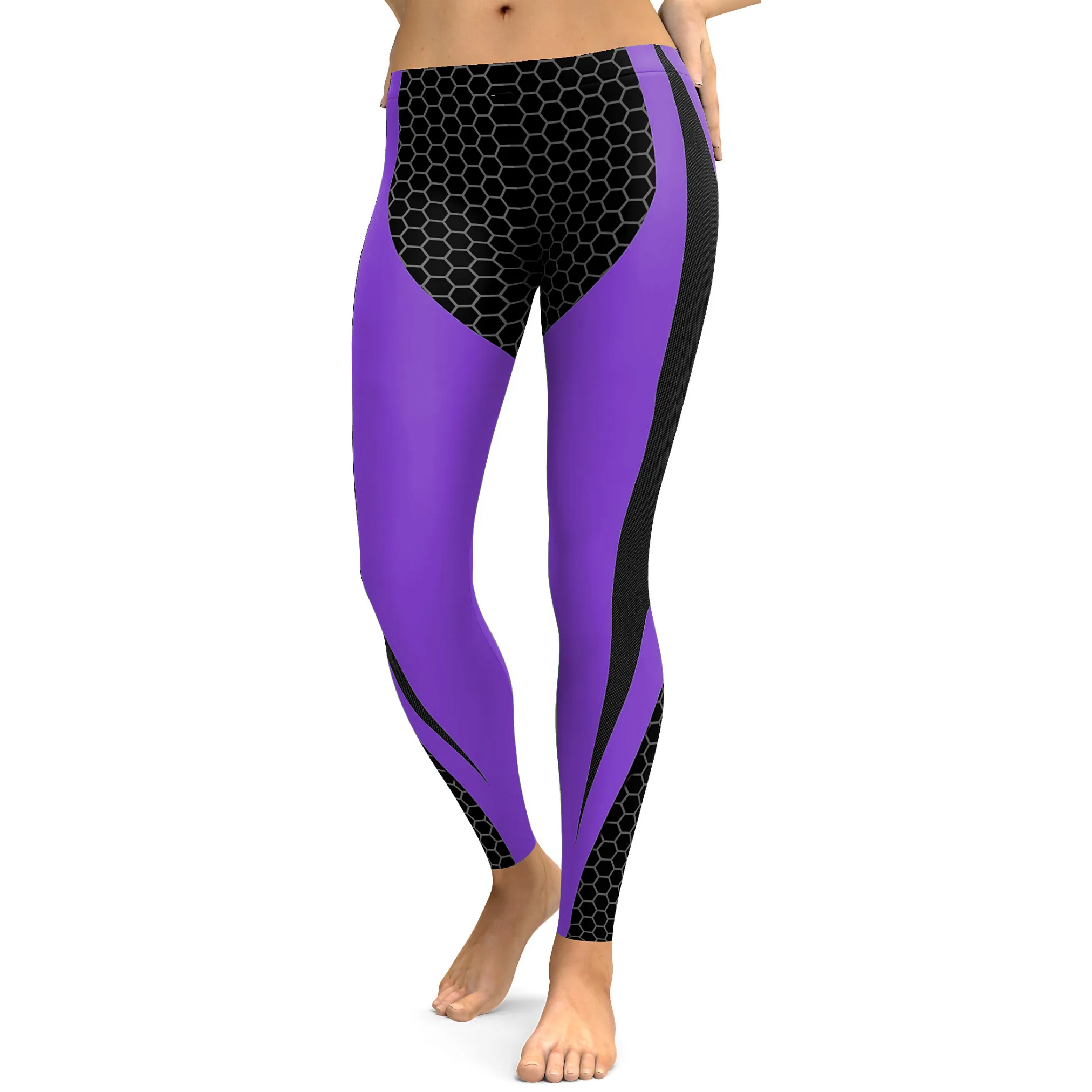 Purple Honeycomb Carbon Leggings