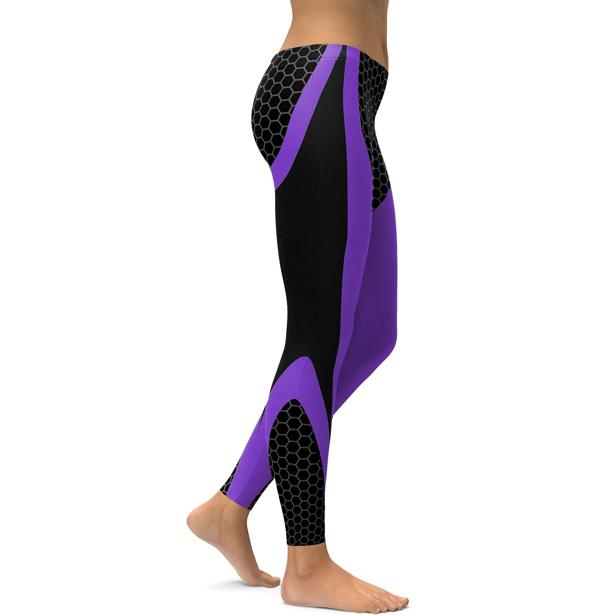 Purple Honeycomb Carbon Leggings