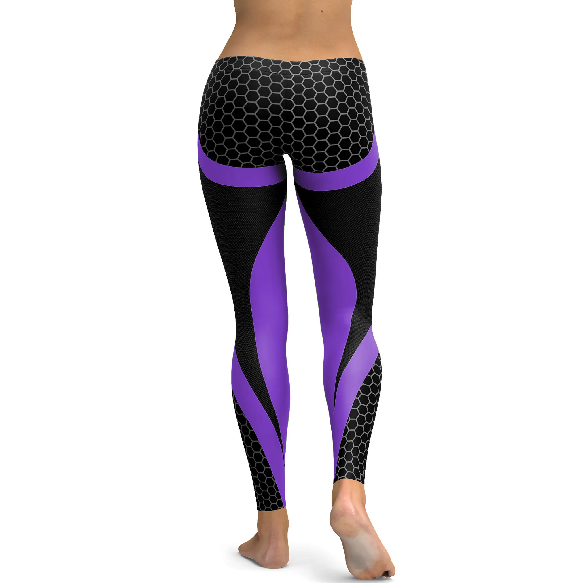 Purple Honeycomb Carbon Leggings