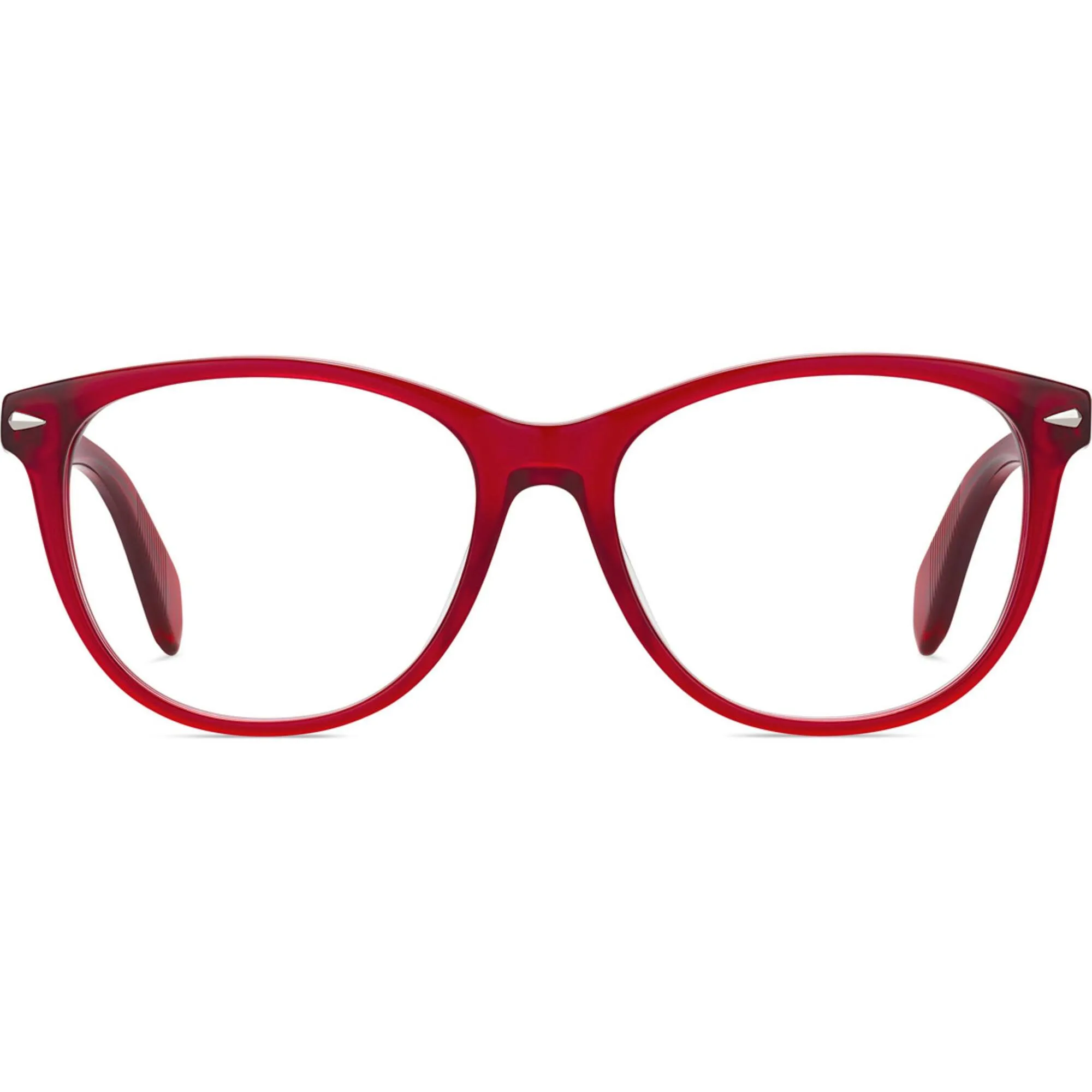 Rag and Bone Women's Eyeglasses - Red Plastic Full Rim Oval Frame | RNB3025 0C9A