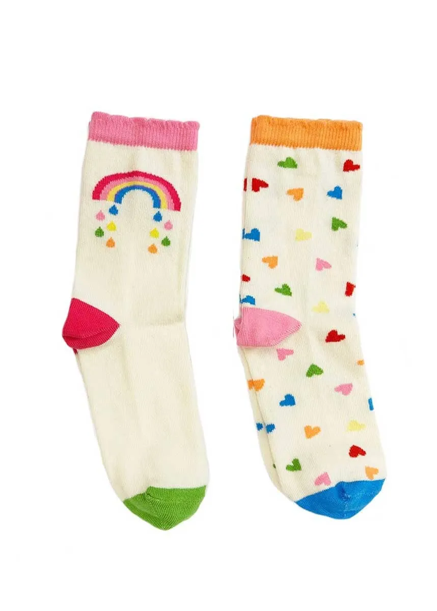Rainbow Hearts Socks (2-Pack)