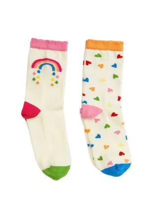 Rainbow Hearts Socks (2-Pack)