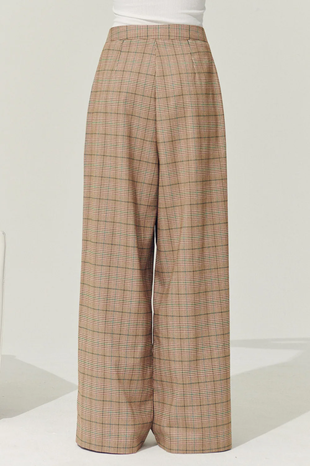 Re:born Mya Wide Leg Pants in Plaid