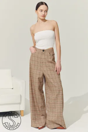Re:born Mya Wide Leg Pants in Plaid