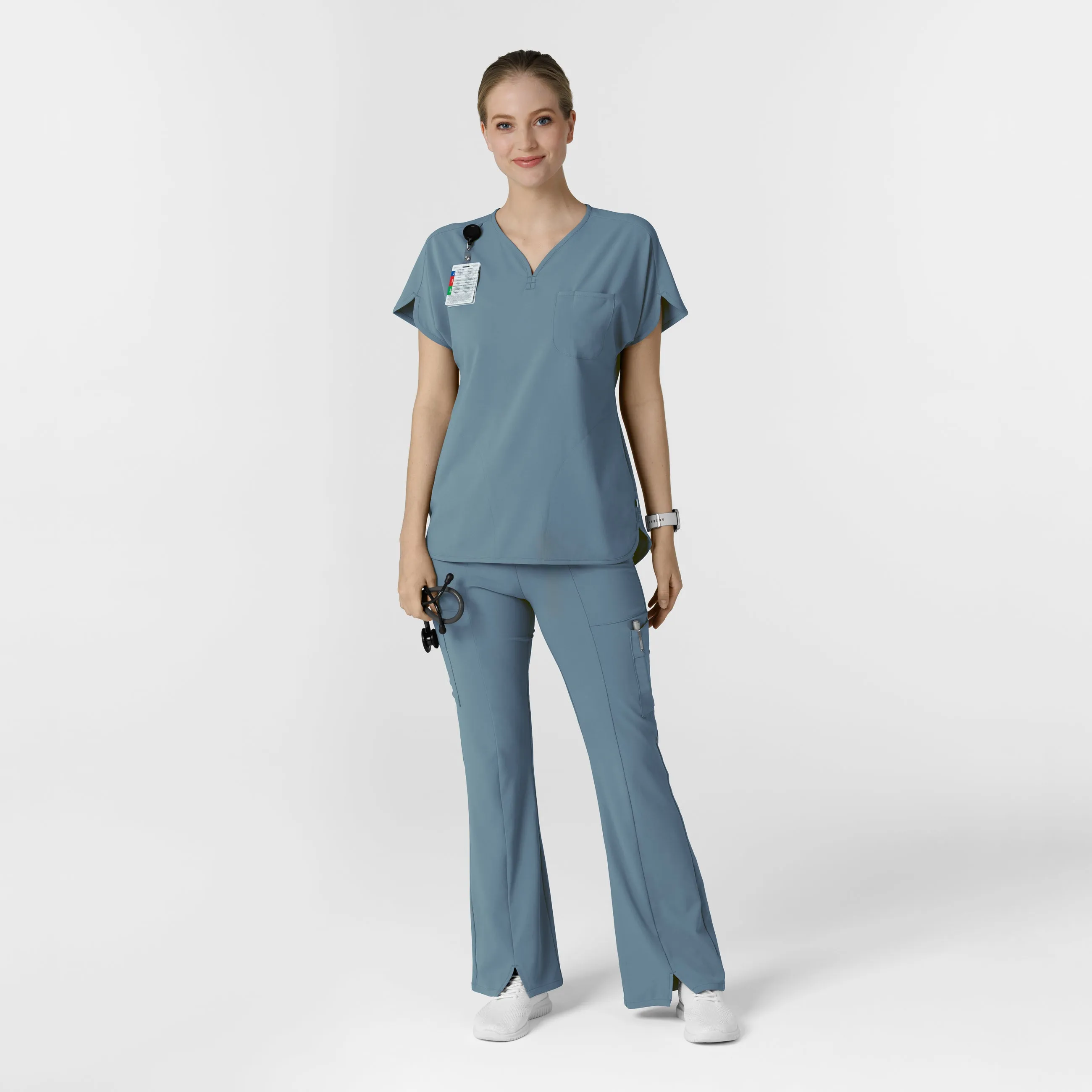 RENEW Women's Dolman Scrub Top - Elemental Blue