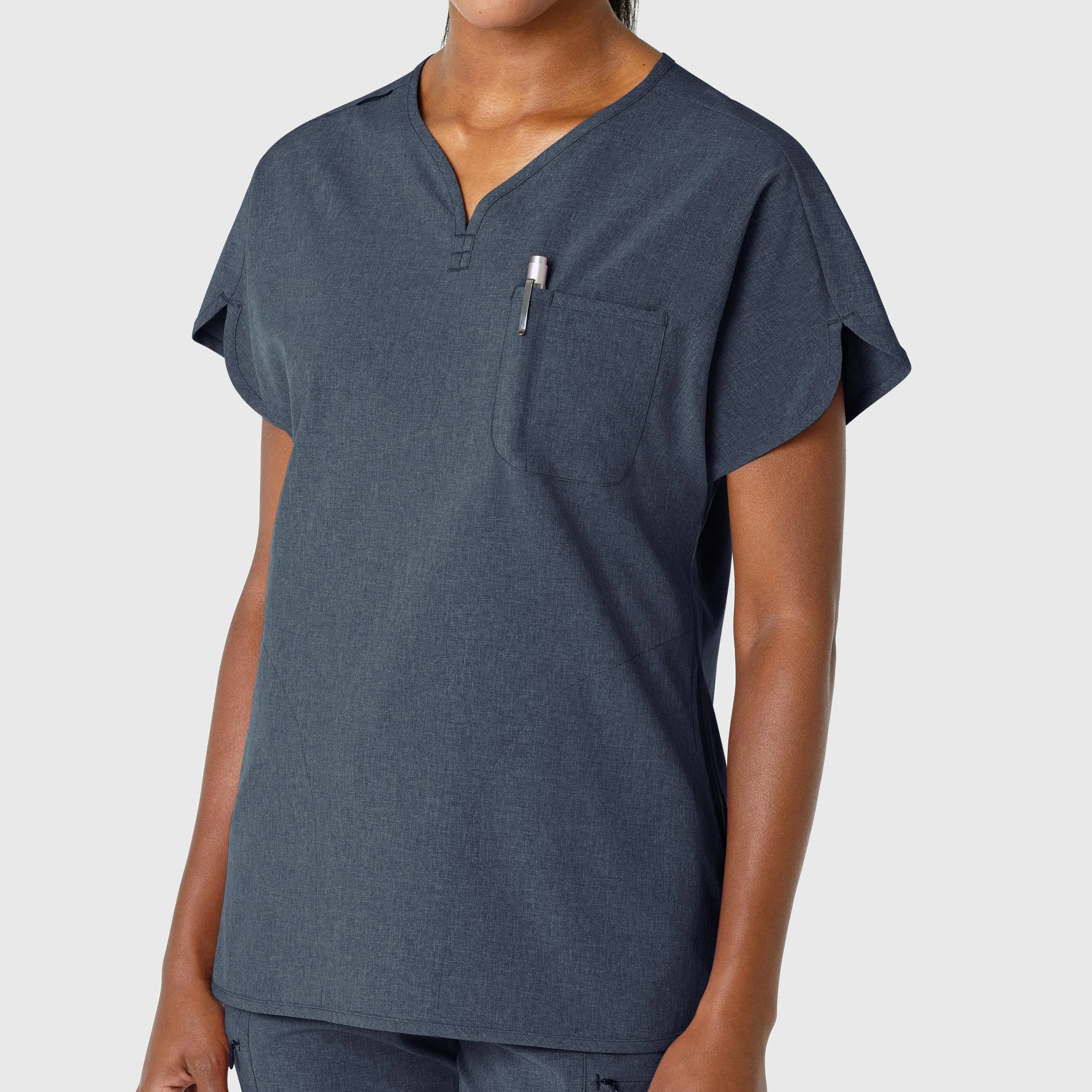 RENEW Women's Dolman Scrub Top - Navy Heather