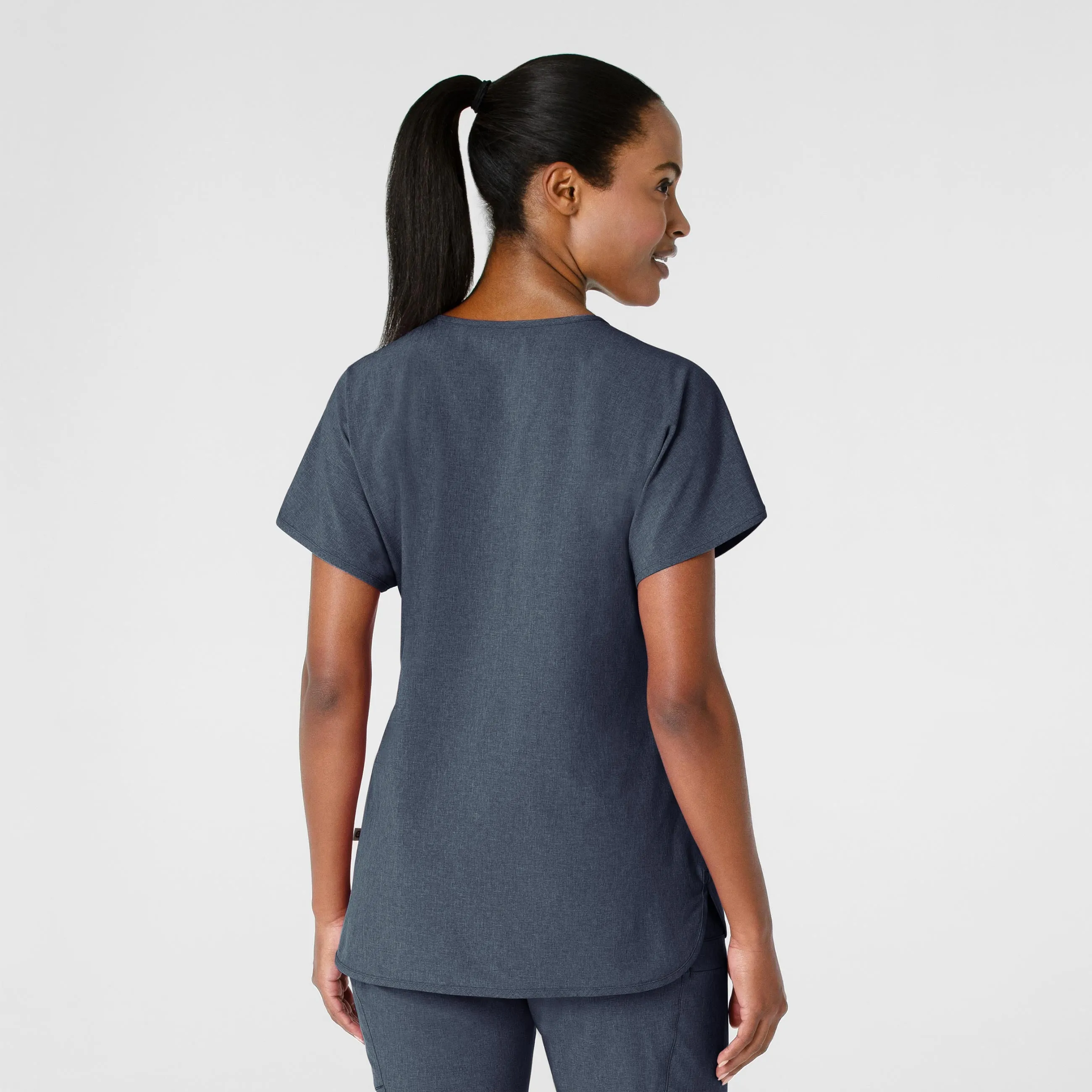 RENEW Women's Dolman Scrub Top - Navy Heather